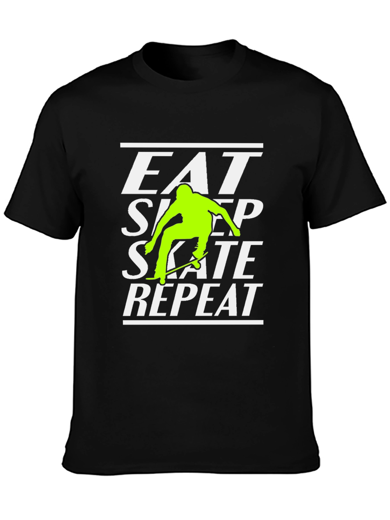 Eat Sleep Skate Repeat Black Graphic Tee