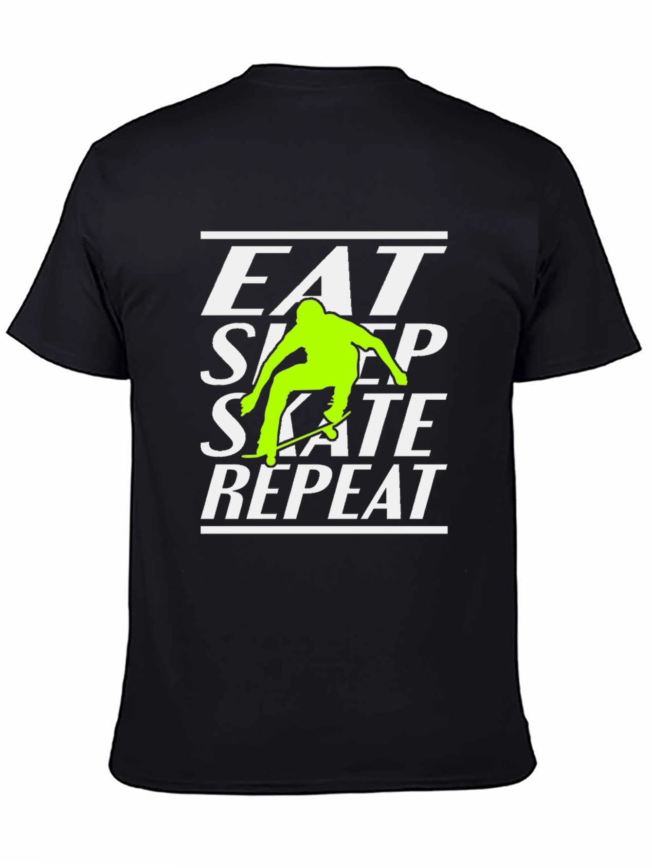 Eat Sleep Skate Repeat Black Graphic Tee