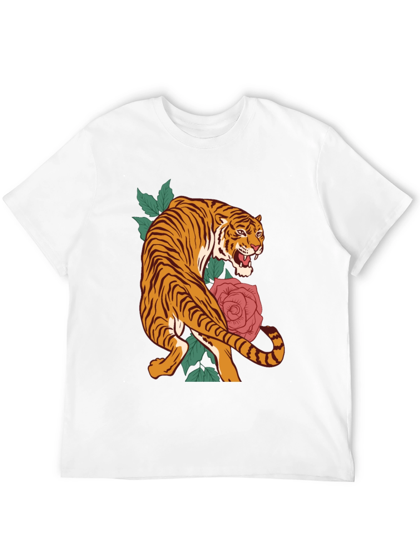 Tiger and Rose Graphic T-Shirt