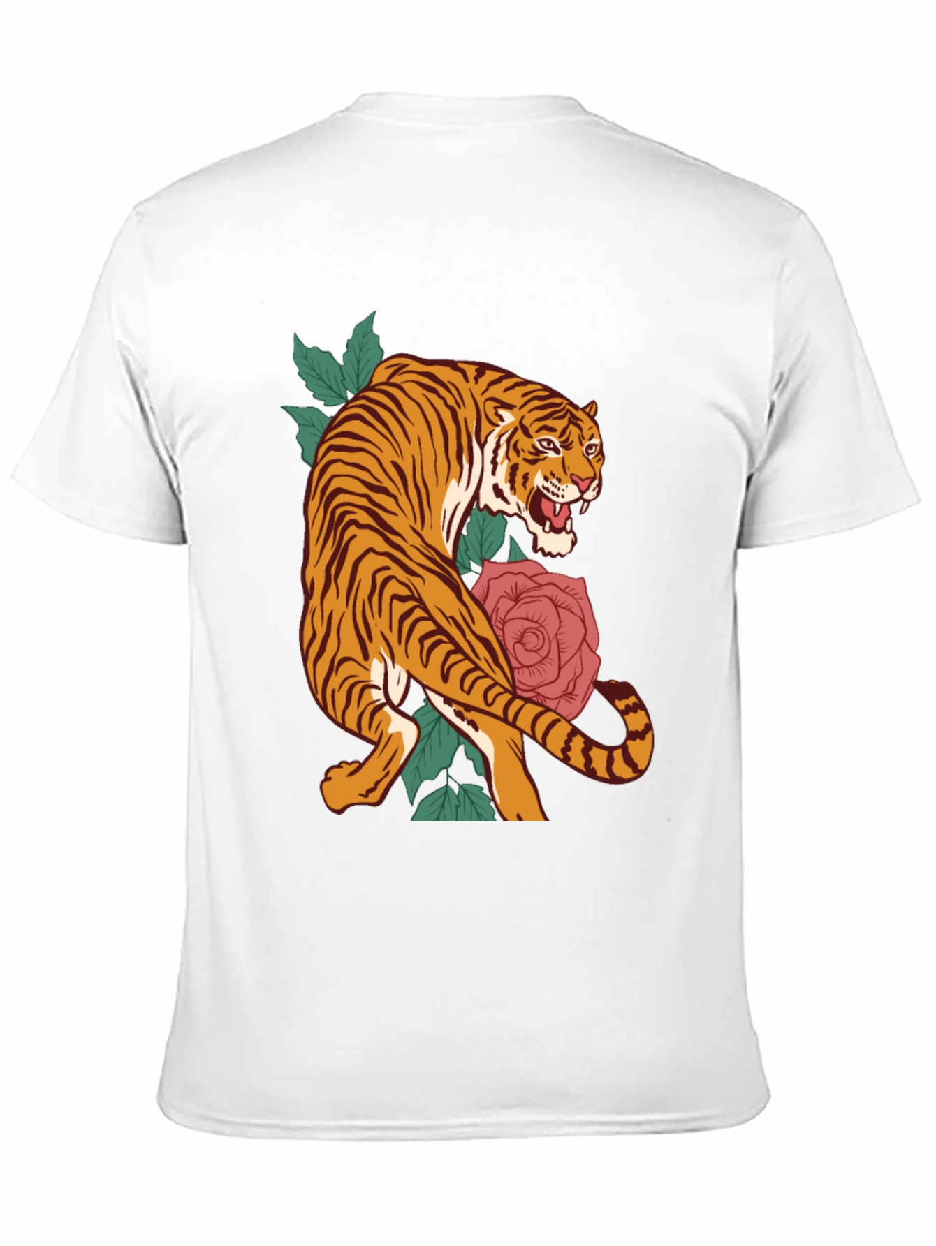 Tiger and Rose Graphic T-Shirt