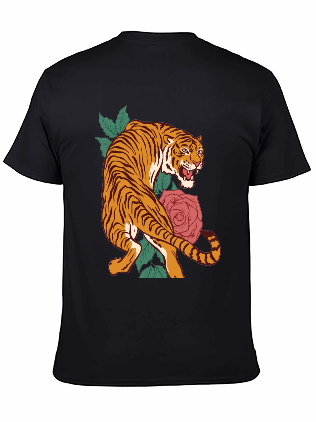 Tiger and Rose Graphic T-Shirt
