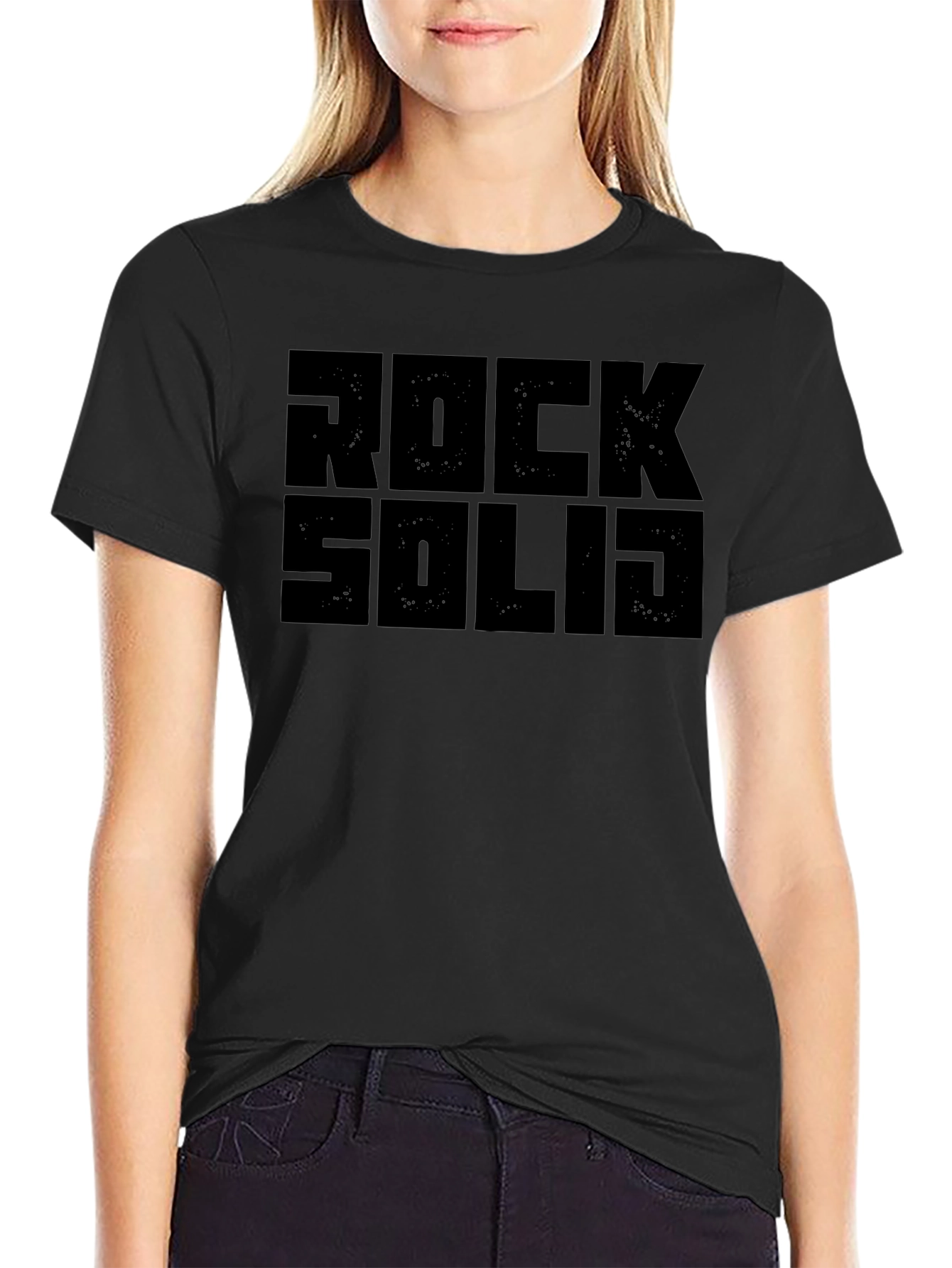 Rock Solid Graphic T-Shirt - Black