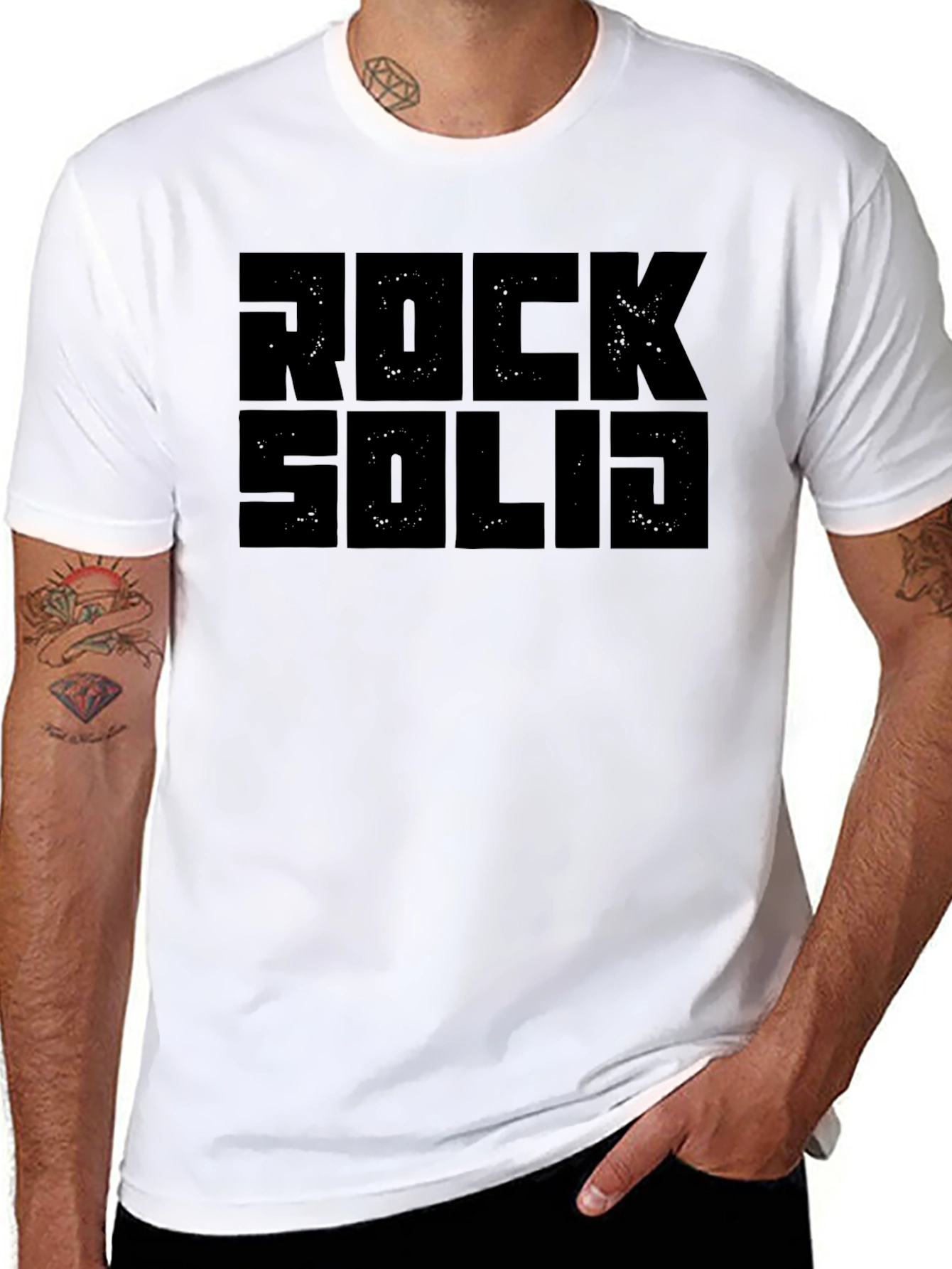 Rock Solid Graphic T-Shirt - Black