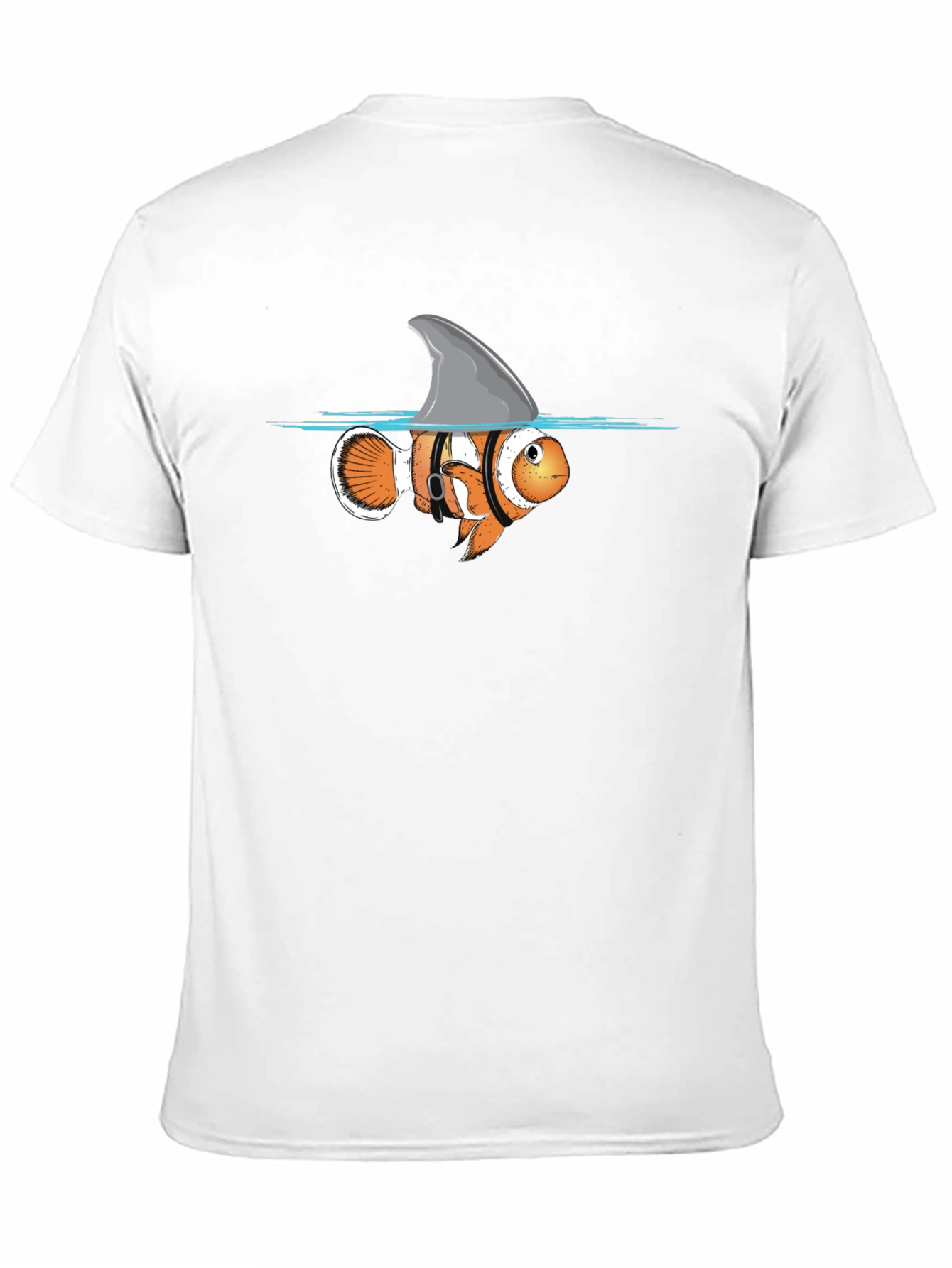 Funny Clownfish Shark Fin Graphic T-Shirt