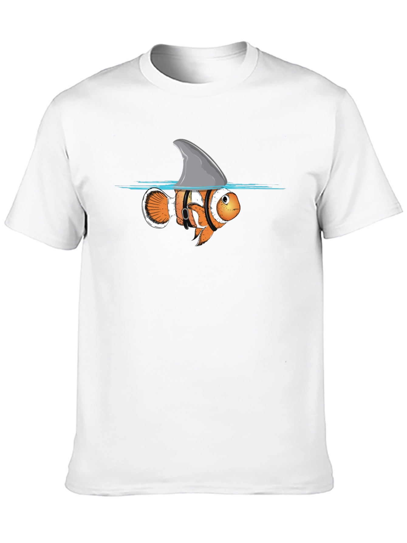 Funny Clownfish Shark Fin Graphic T-Shirt