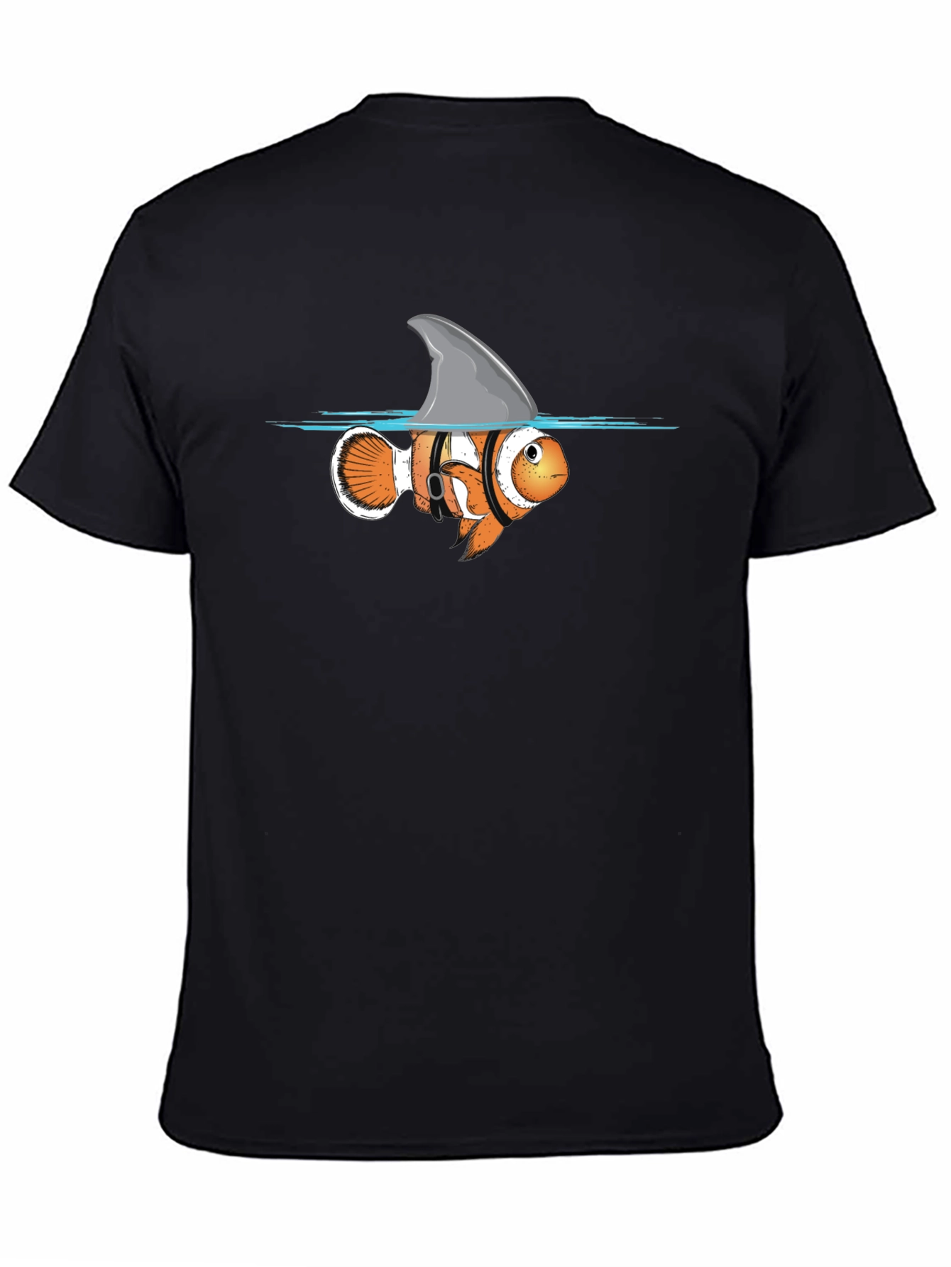 Funny Clownfish Shark Fin Graphic T-Shirt