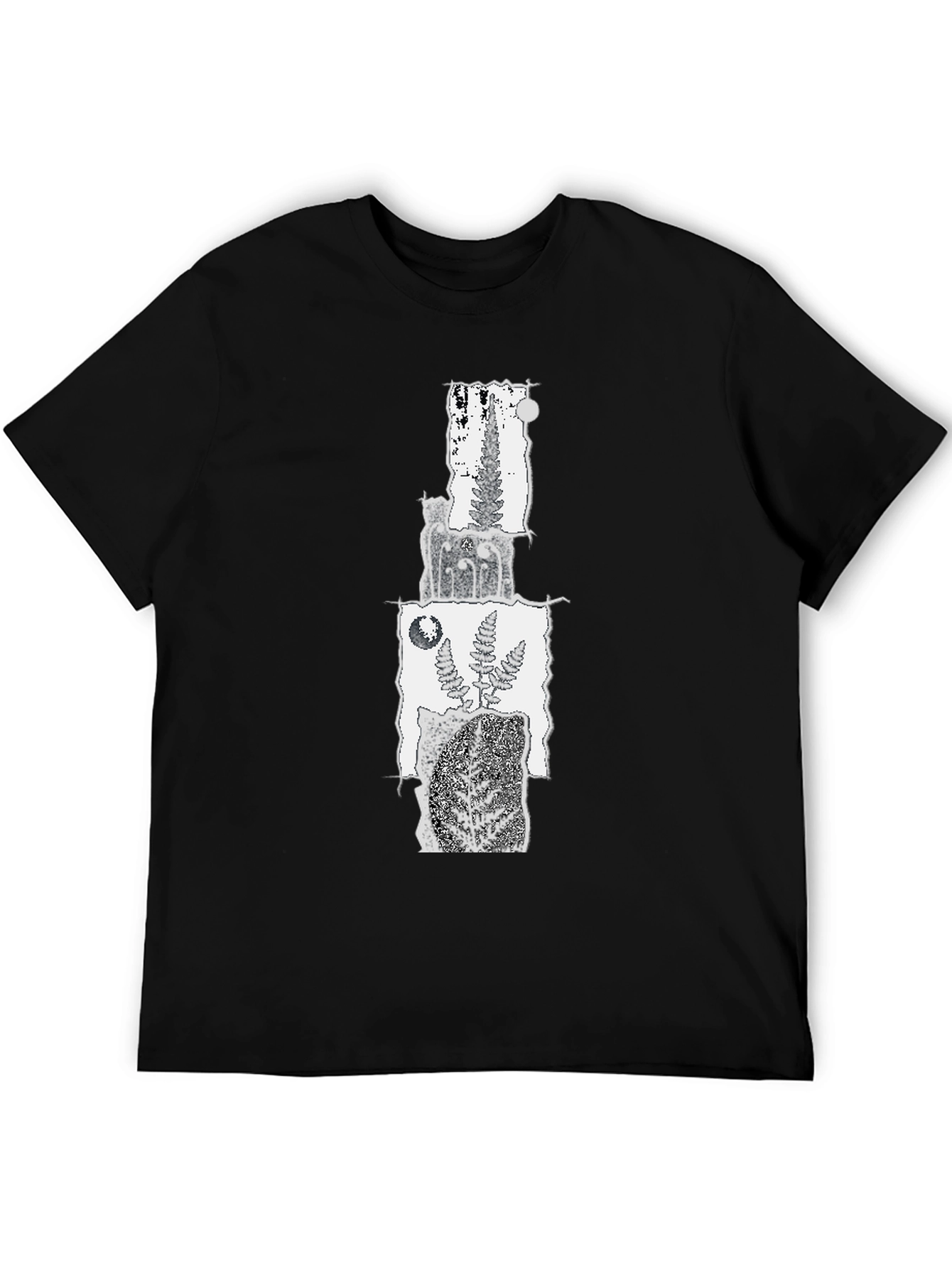 Nature Fern Graphic Black T-Shirt