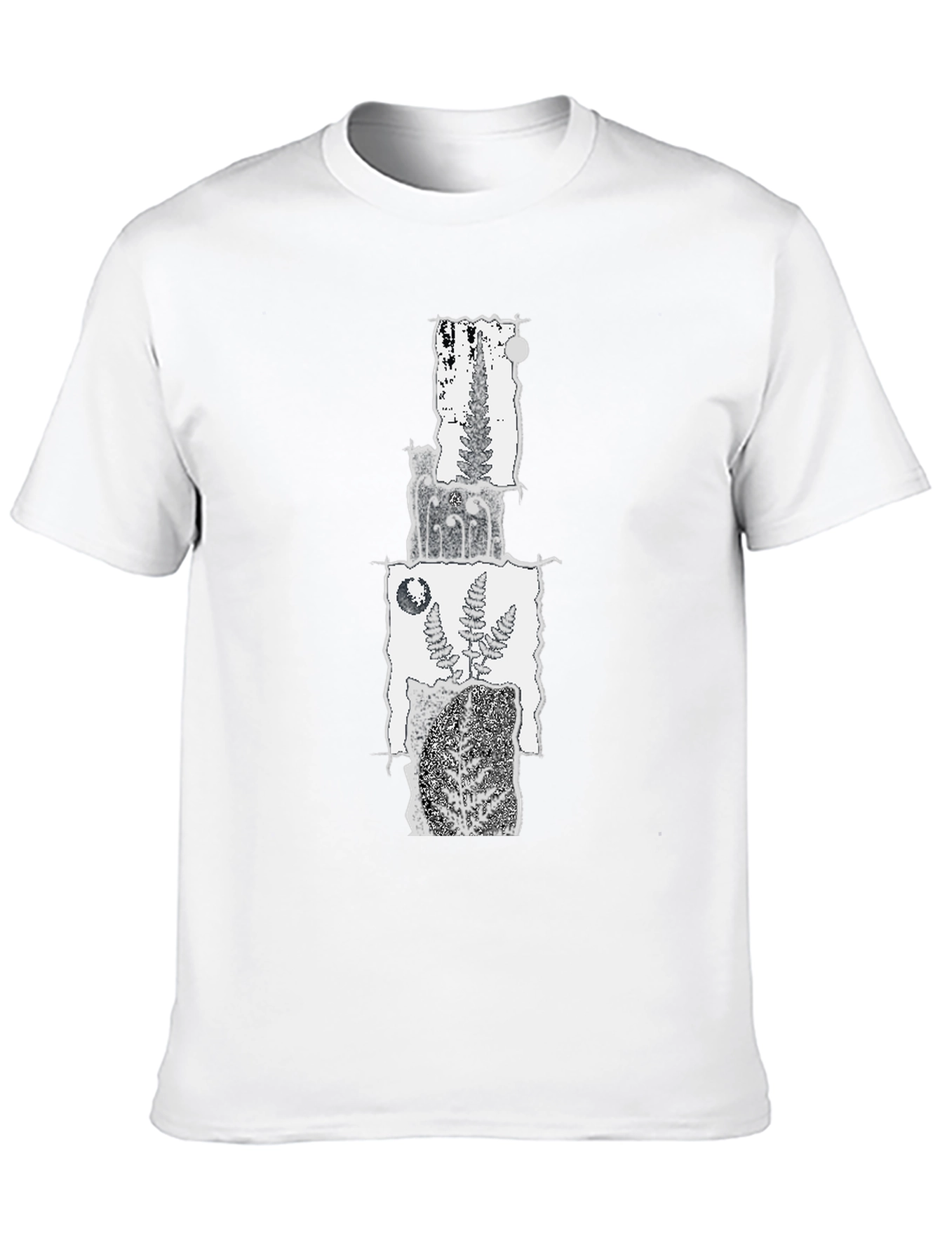 Nature Fern Graphic Black T-Shirt
