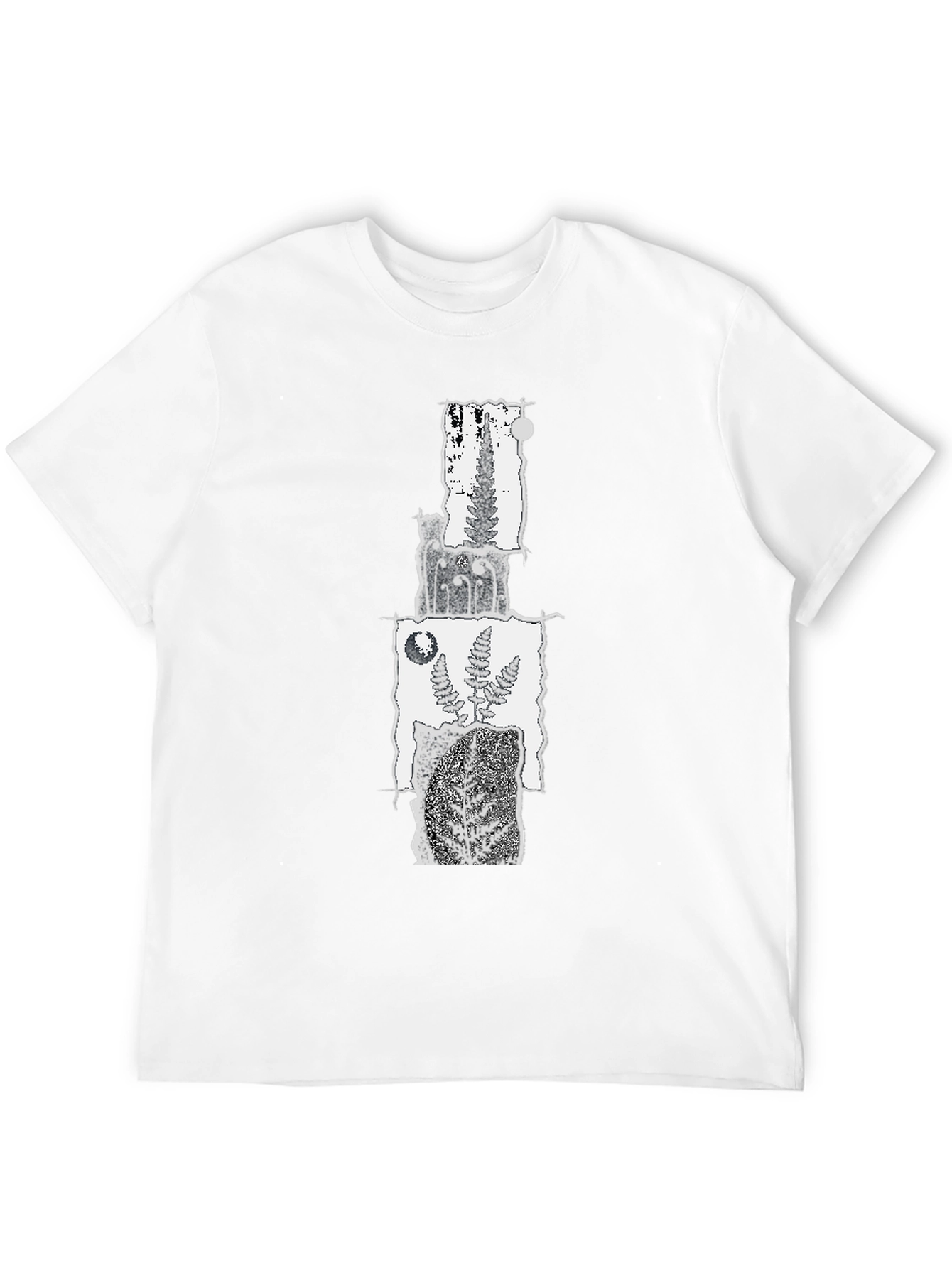 Nature Fern Graphic Black T-Shirt