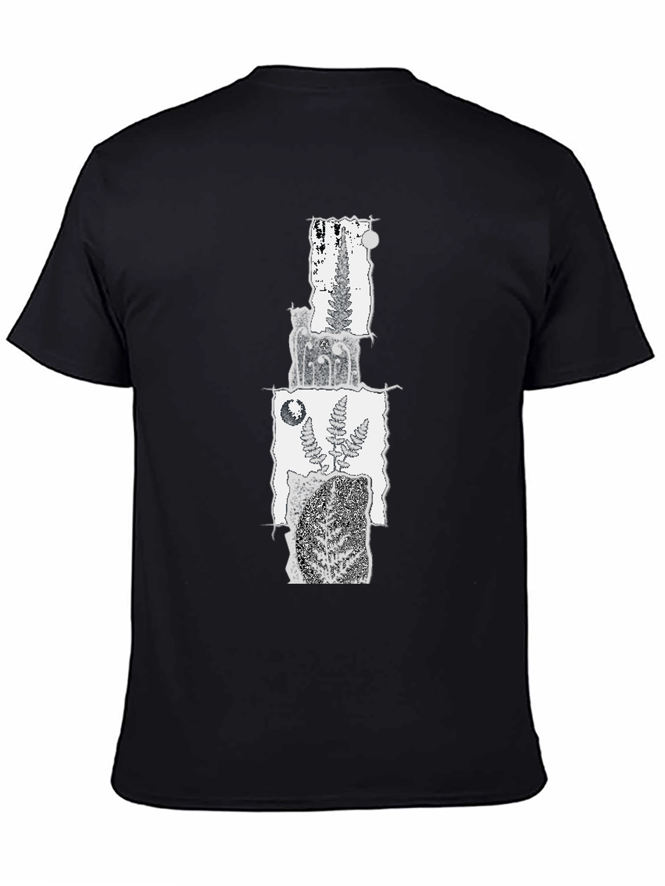 Nature Fern Graphic Black T-Shirt