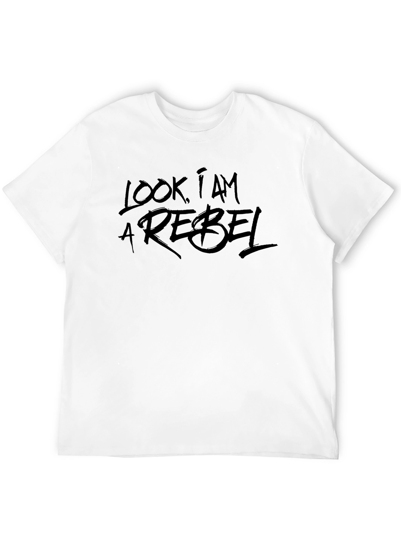 Look I Am A Rebel Black Graphic Tee