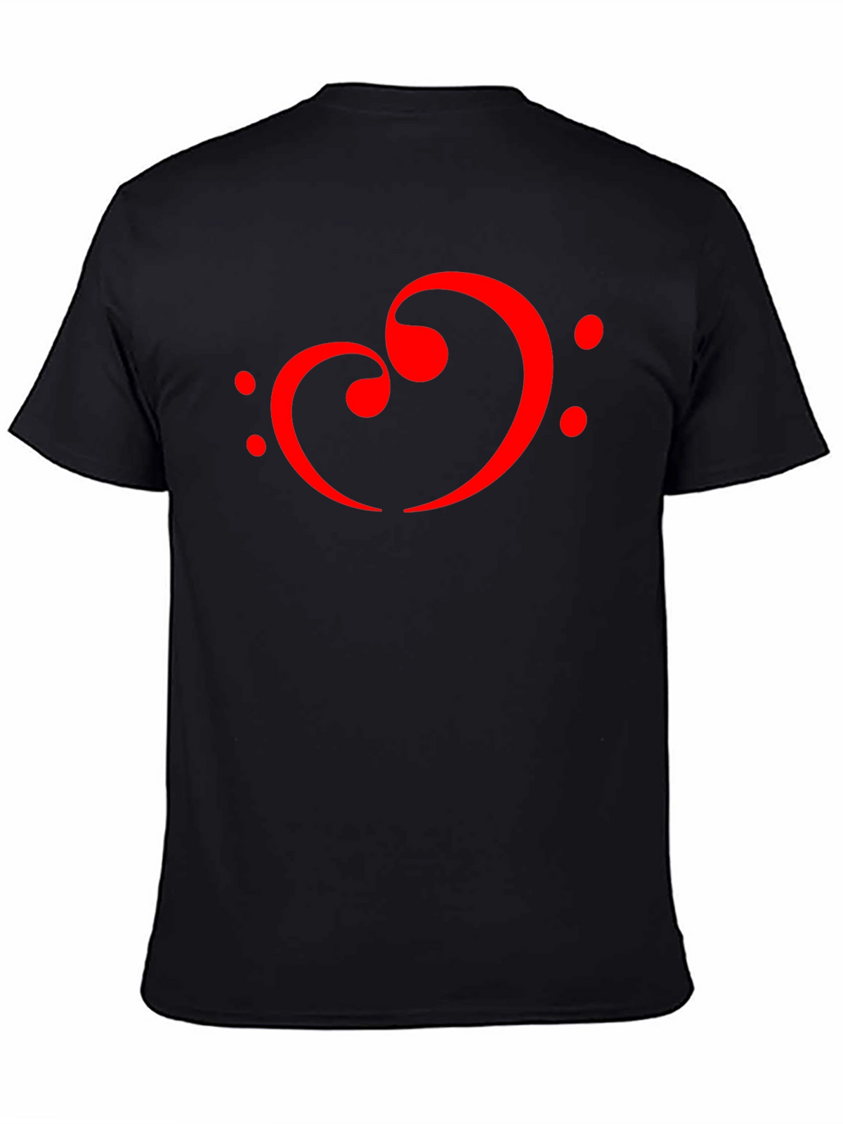 Musical Heart T-Shirt - Bass Clef Love Design