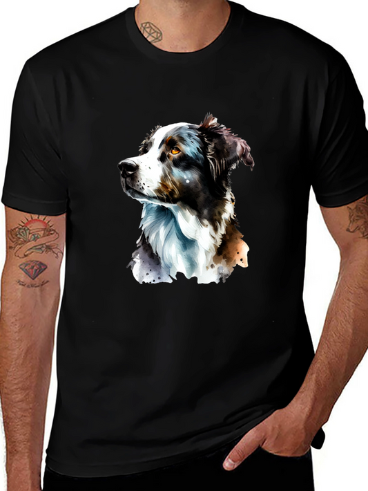 Dog Portrait Graphic T-Shirt - Black