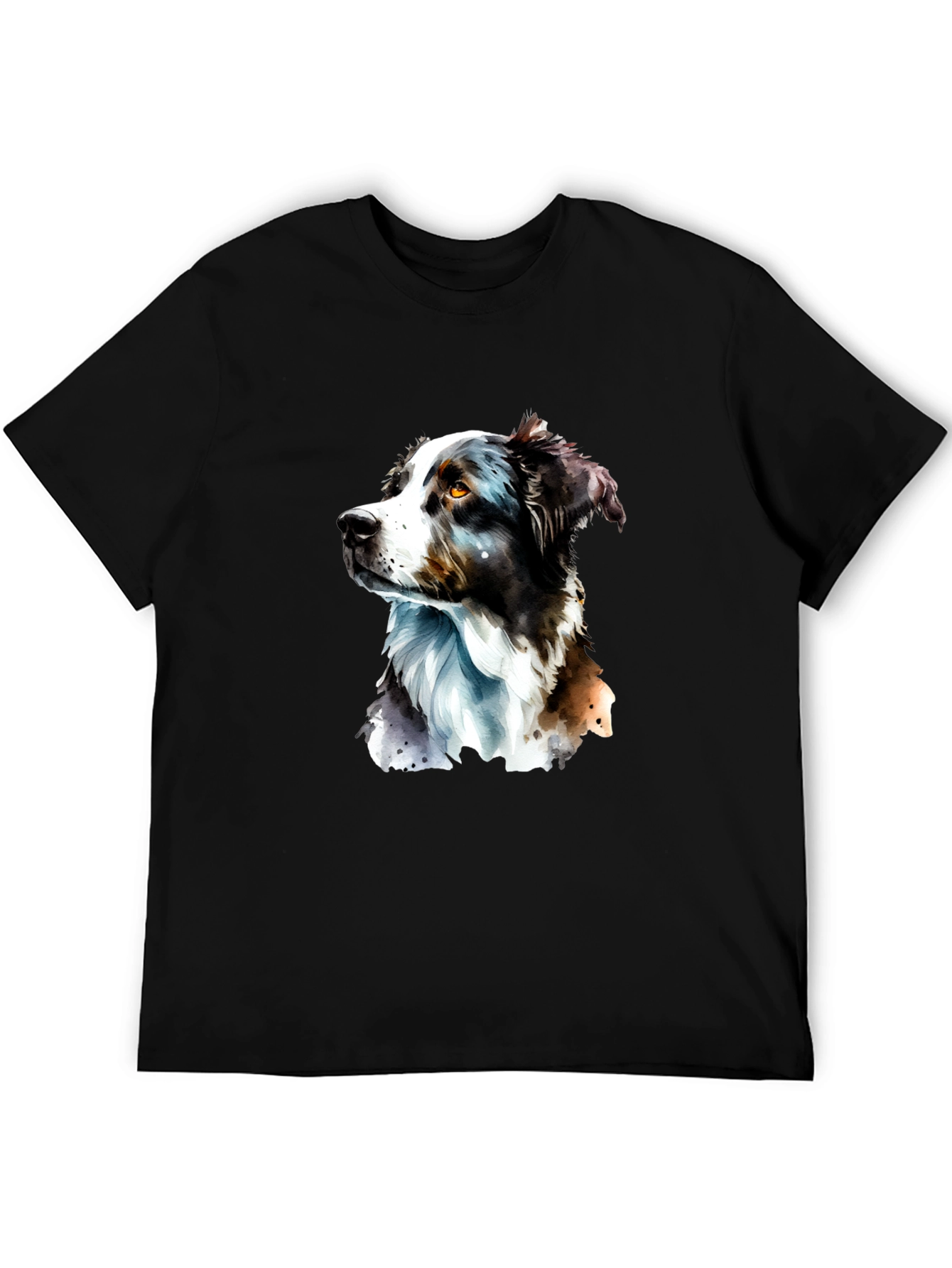 Dog Portrait Graphic T-Shirt - Black