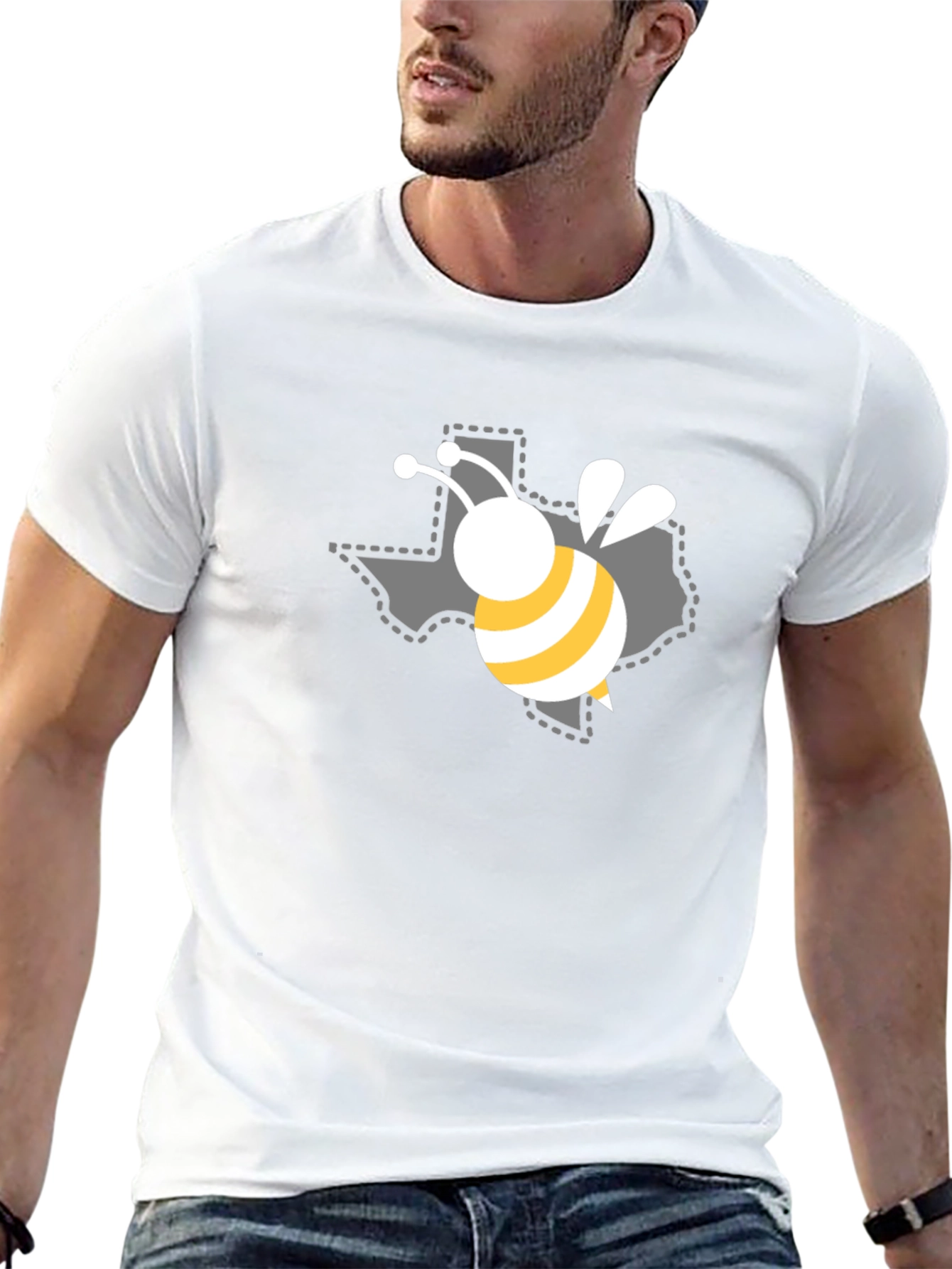Texas Bee Graphic Black T-Shirt
