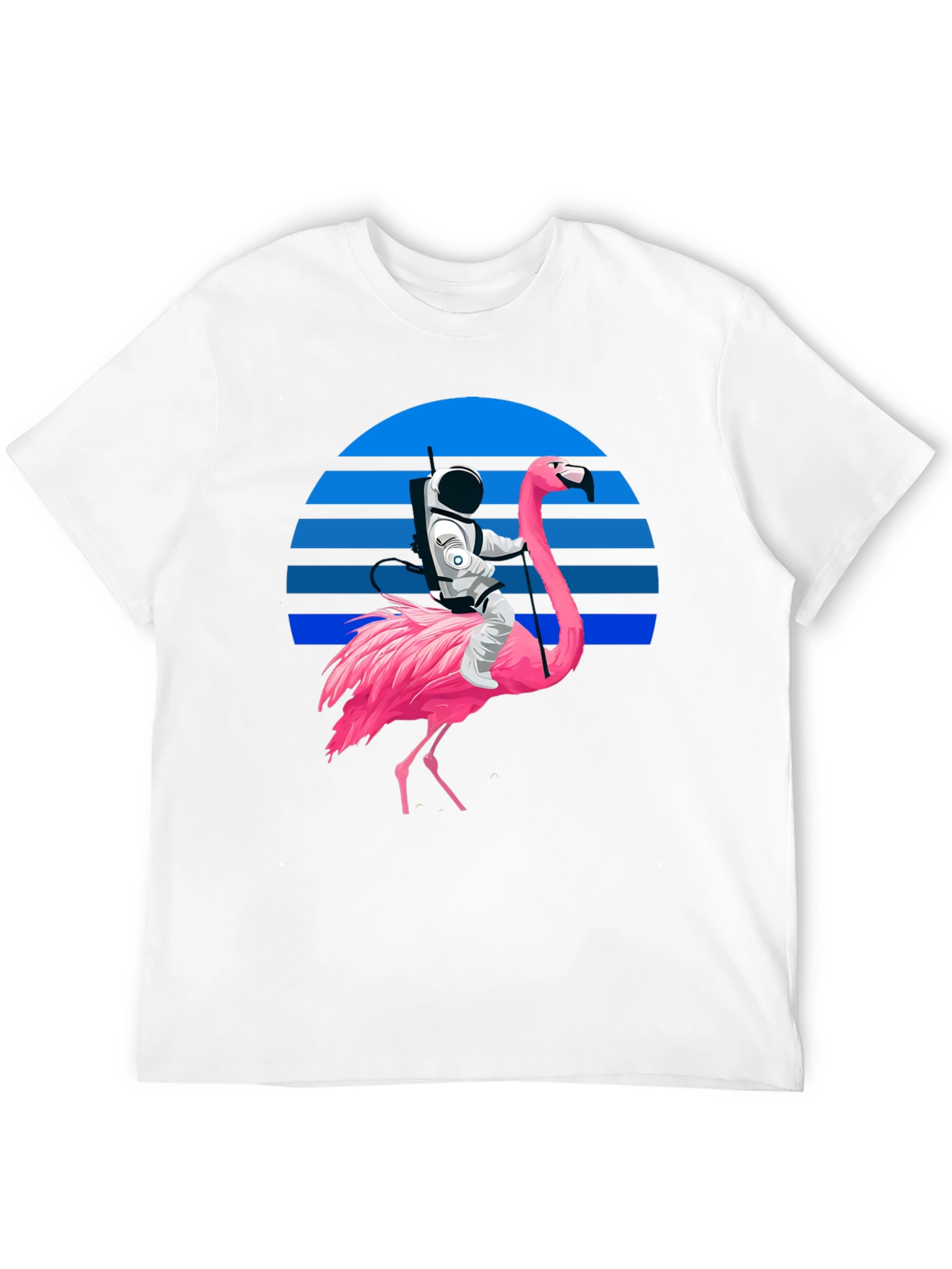 Astronaut Riding Flamingo Graphic T-Shirt