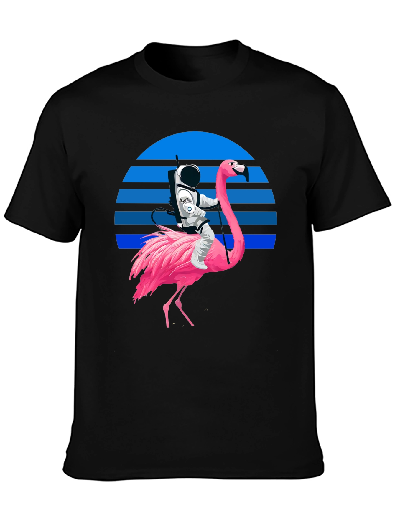 Astronaut Riding Flamingo Graphic T-Shirt