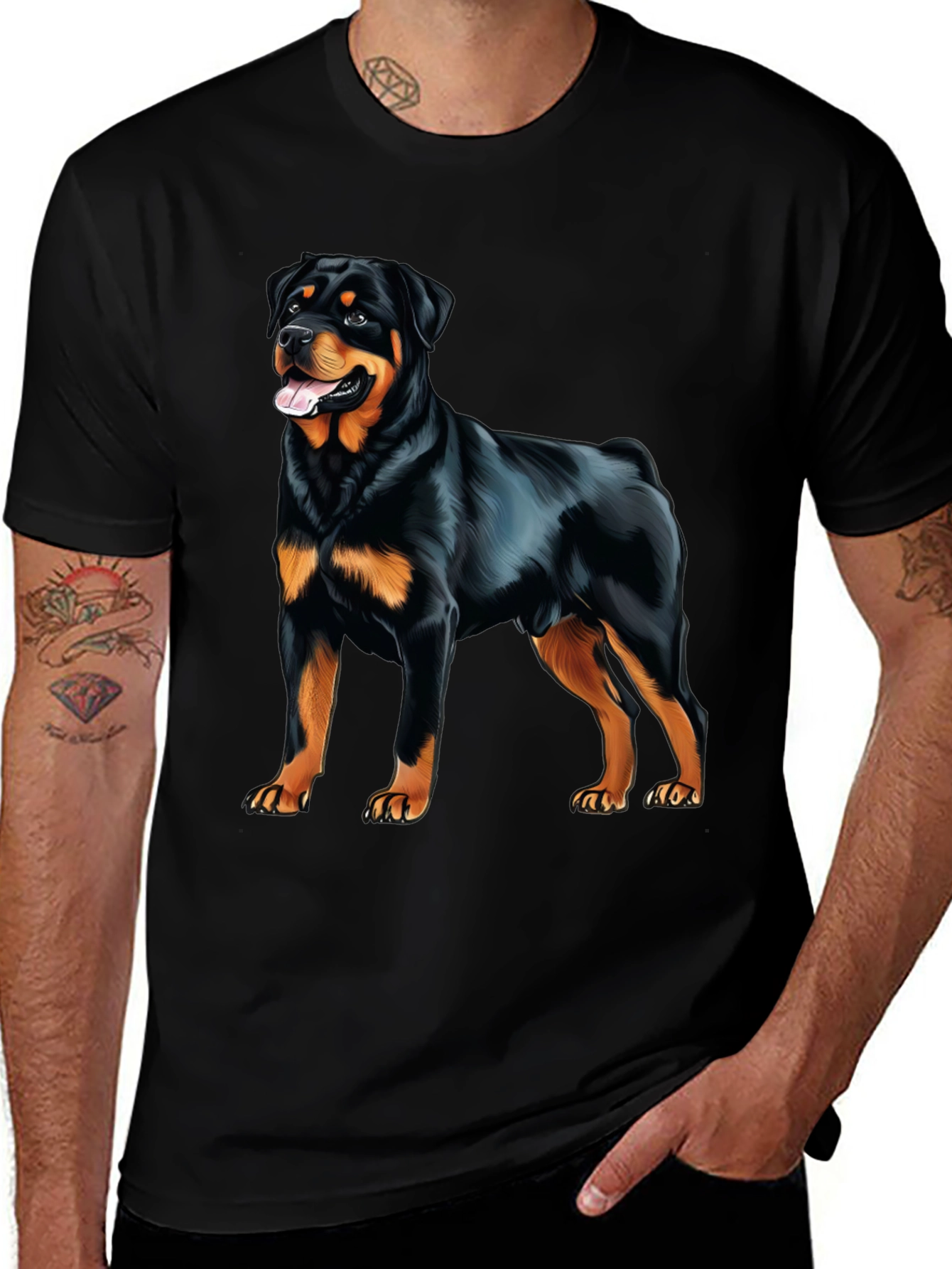 Rottweiler Graphic Print T-Shirt - Dog Lover Apparel