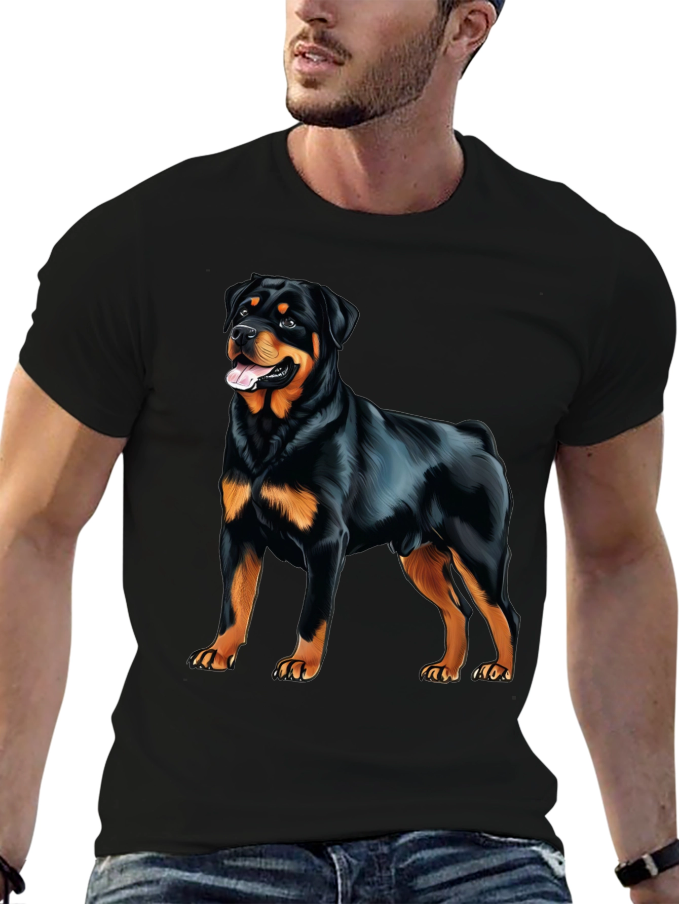 Rottweiler Graphic Print T-Shirt - Dog Lover Apparel