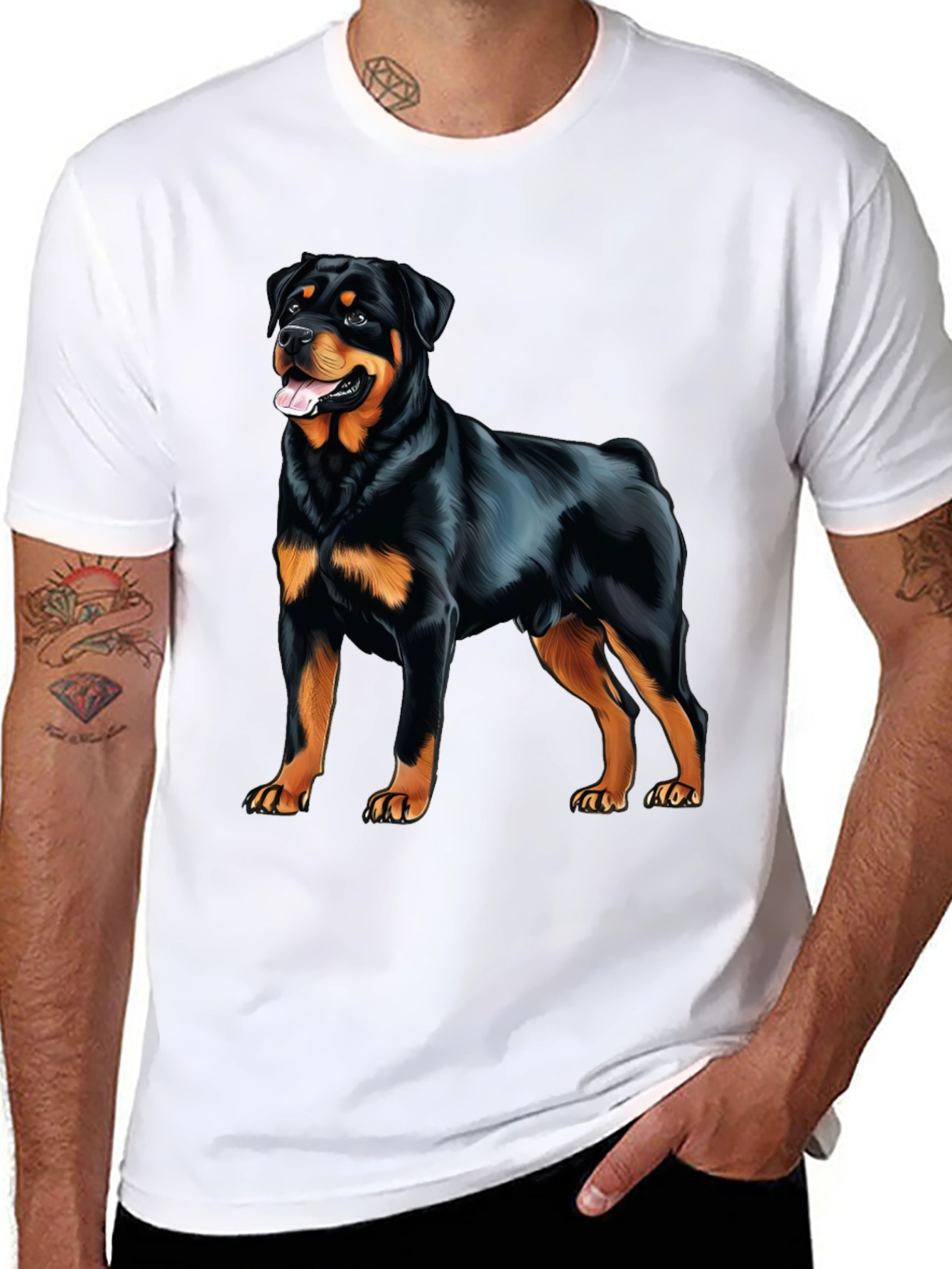 Rottweiler Graphic Print T-Shirt - Dog Lover Apparel