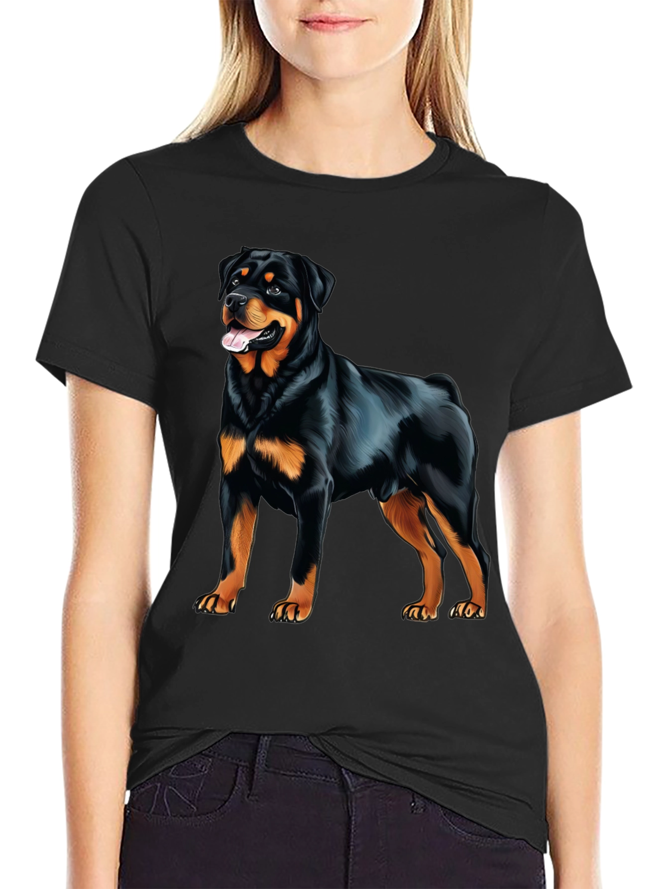 Rottweiler Graphic Print T-Shirt - Dog Lover Apparel