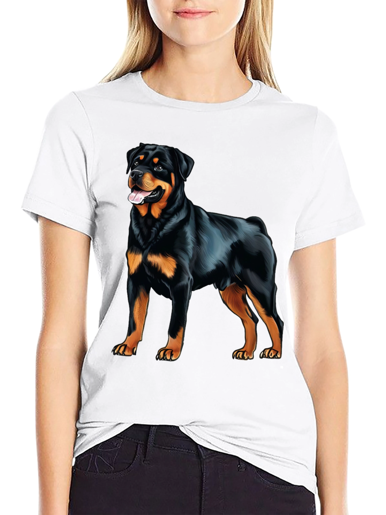 Rottweiler Graphic Print T-Shirt - Dog Lover Apparel