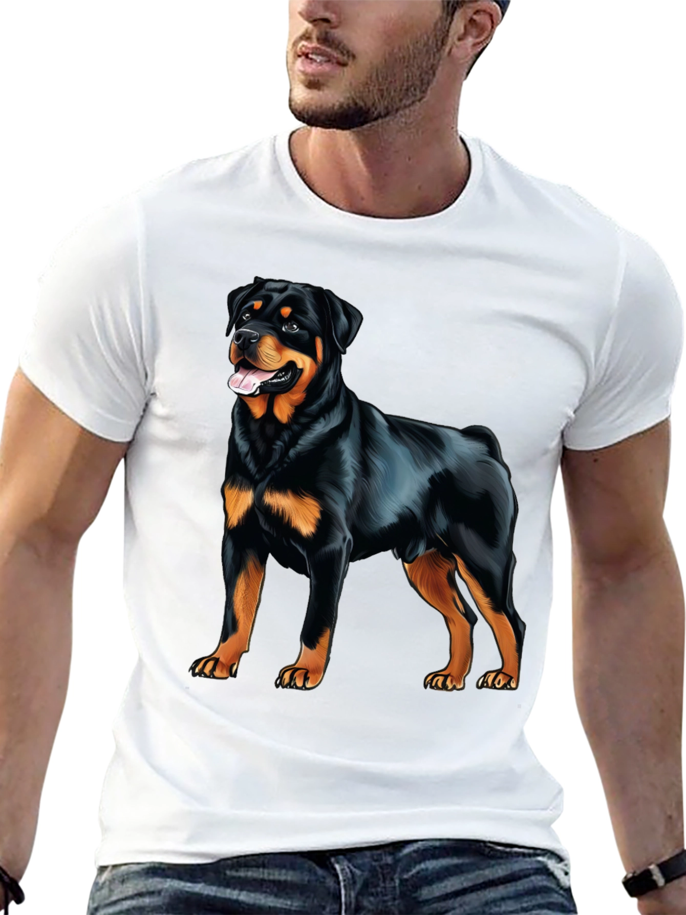 Rottweiler Graphic Print T-Shirt - Dog Lover Apparel