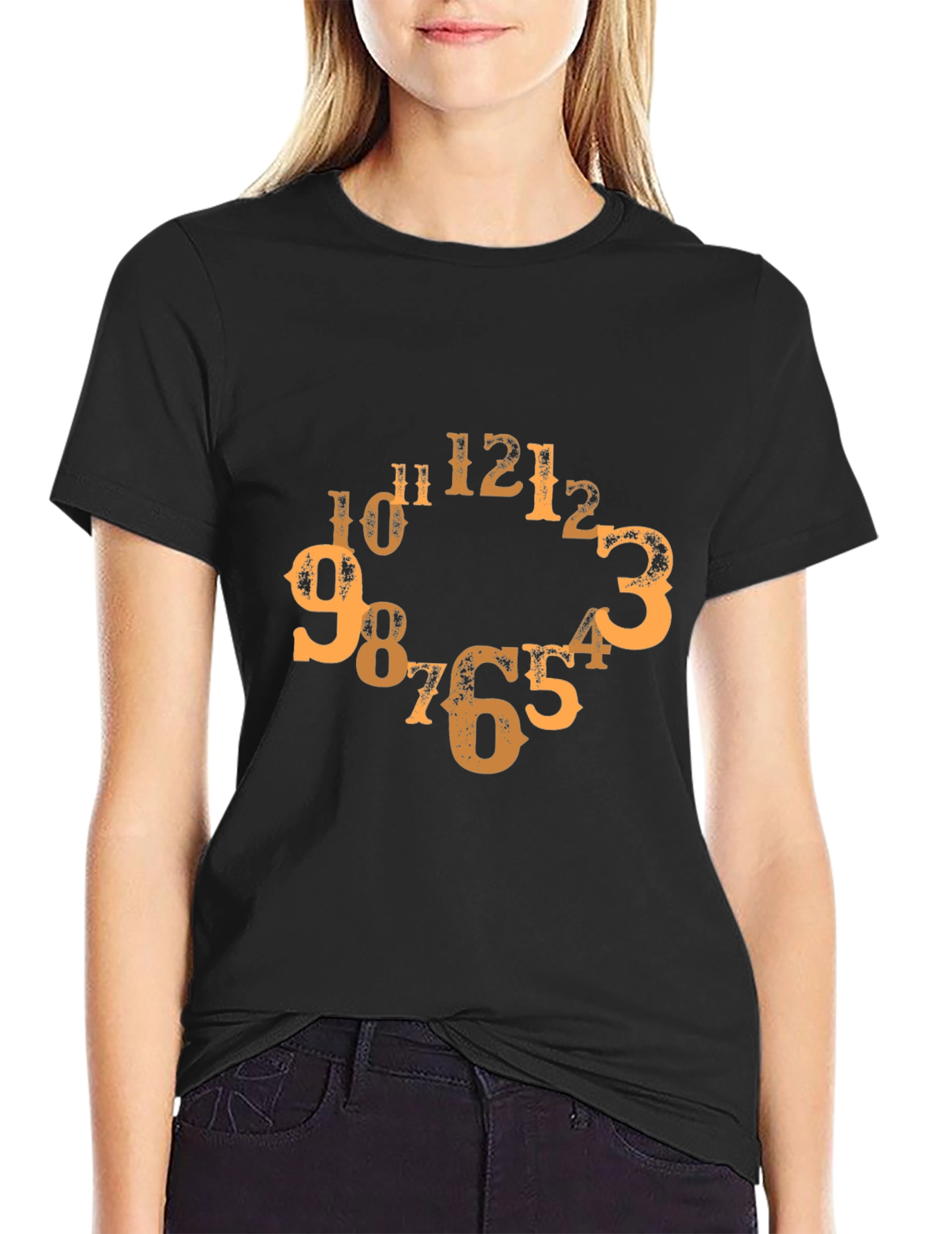 Abstract Clock Number T-Shirt - Unique Design