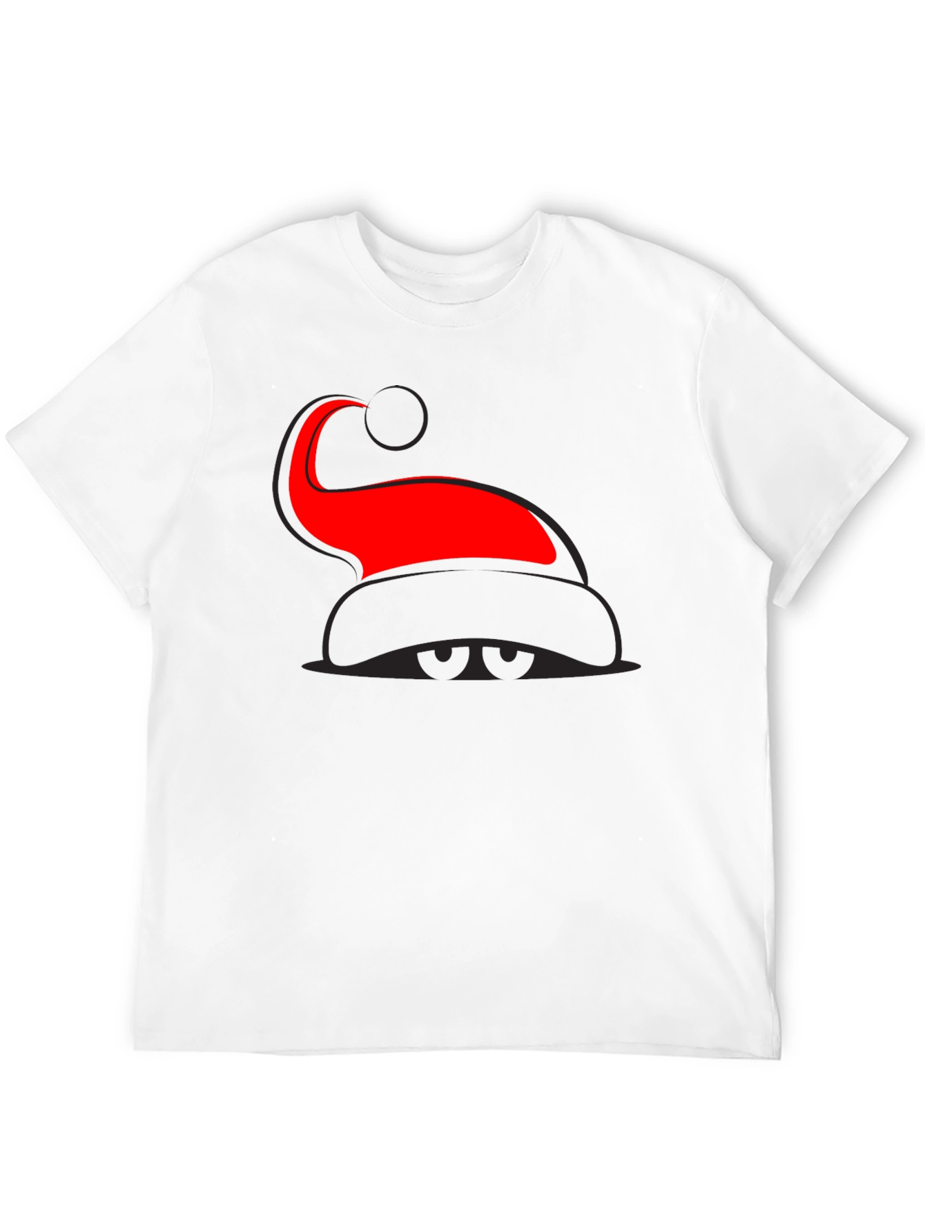 Santa Hat Graphic Tee - Festive Holiday T-Shirt