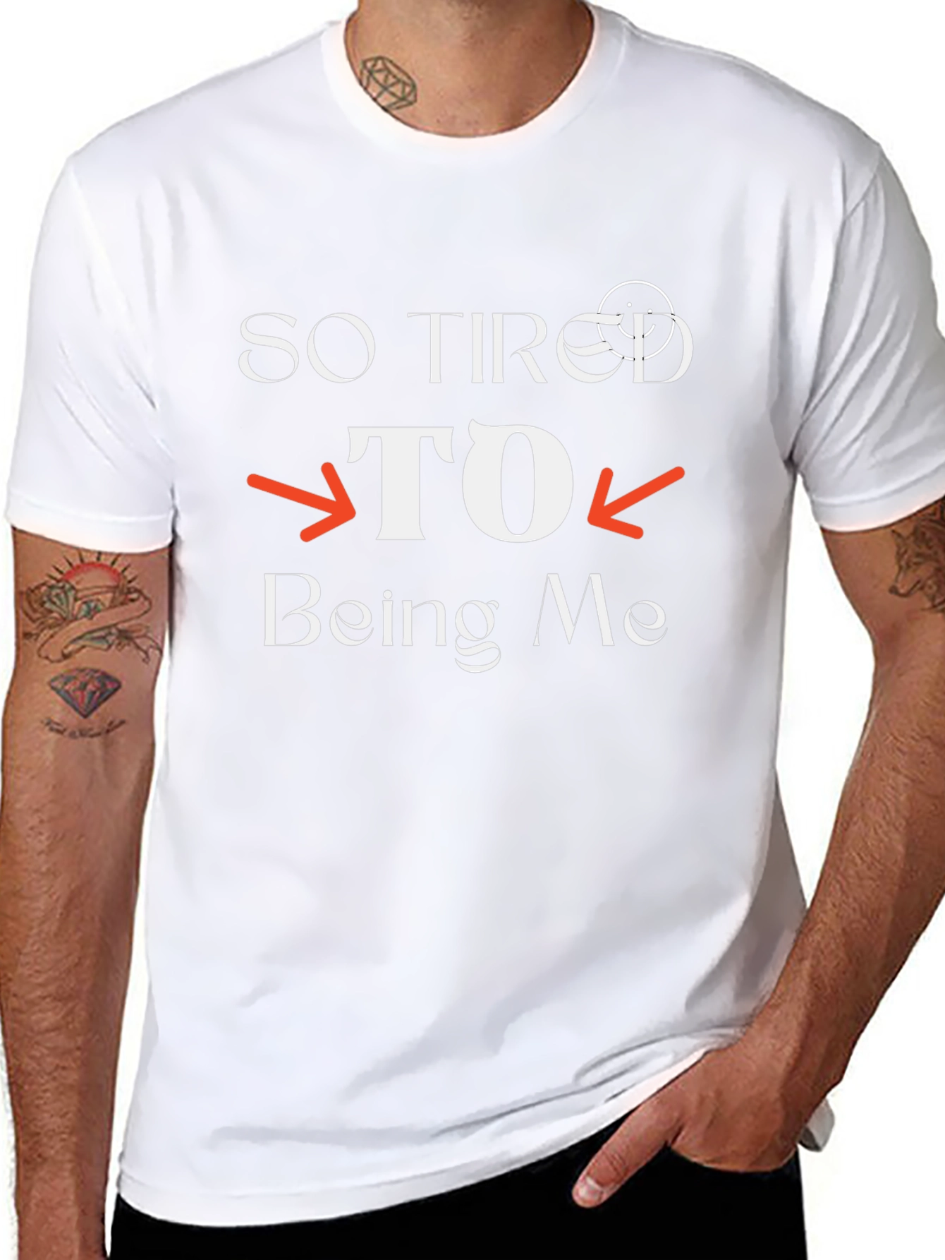 So Tired to Being Me Black Graphic T-Shirt