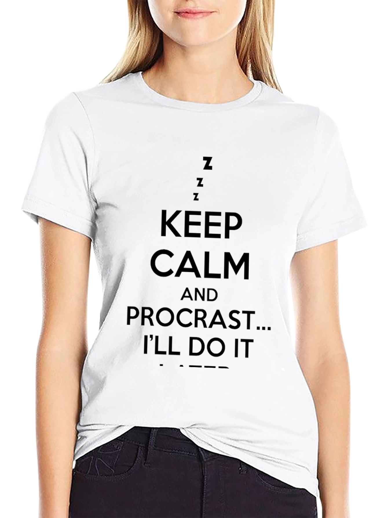Keep Calm Procrastinate Funny Black T-Shirt