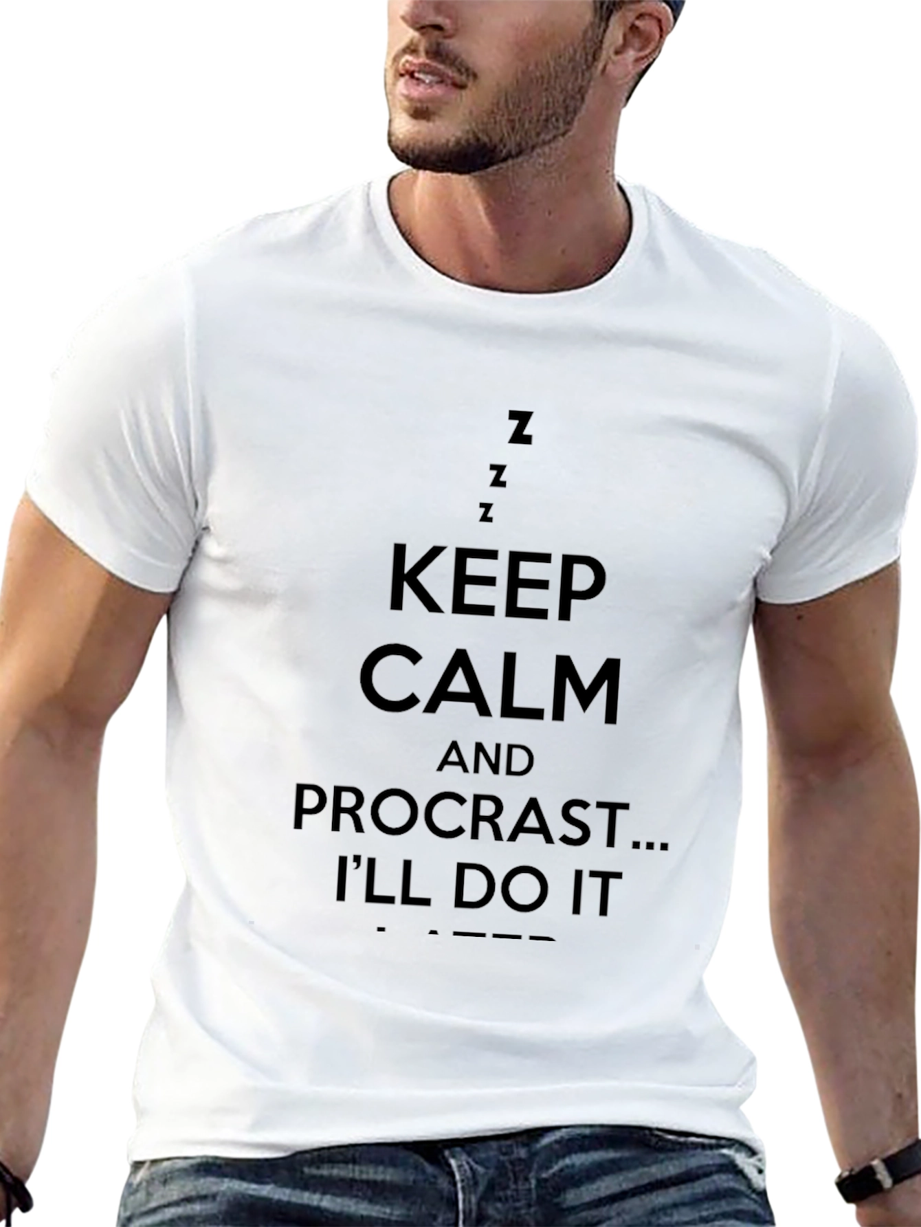 Keep Calm Procrastinate Funny Black T-Shirt