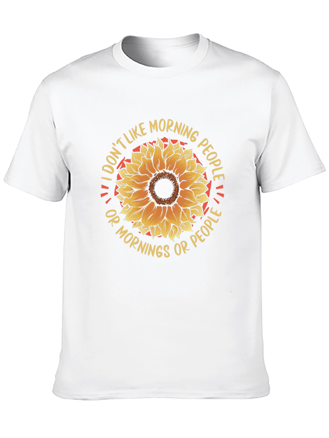 I Dont Like Morning People Sunflower Graphic Tee