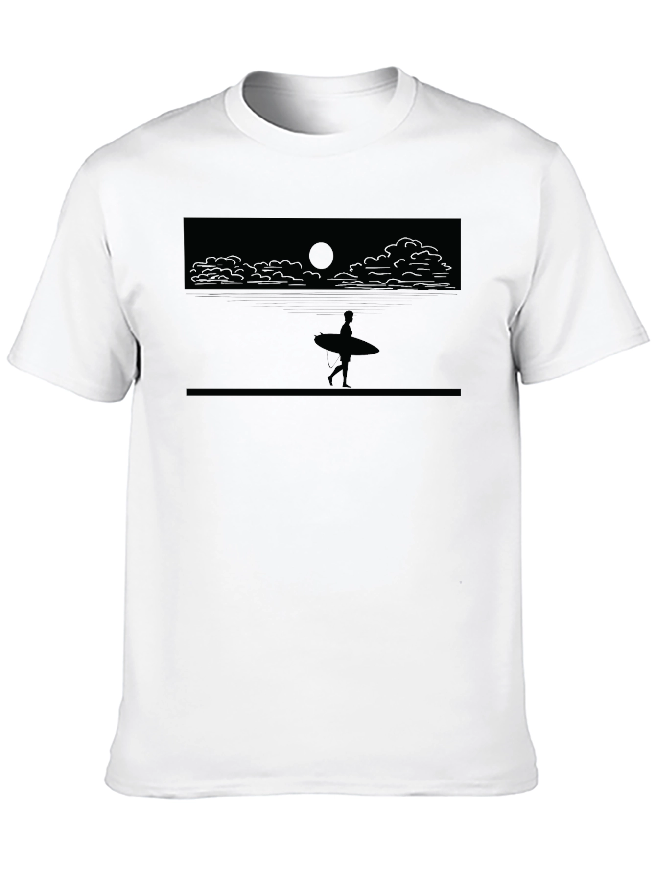 Surfer Silhouette Tee - Beach Style T-Shirt