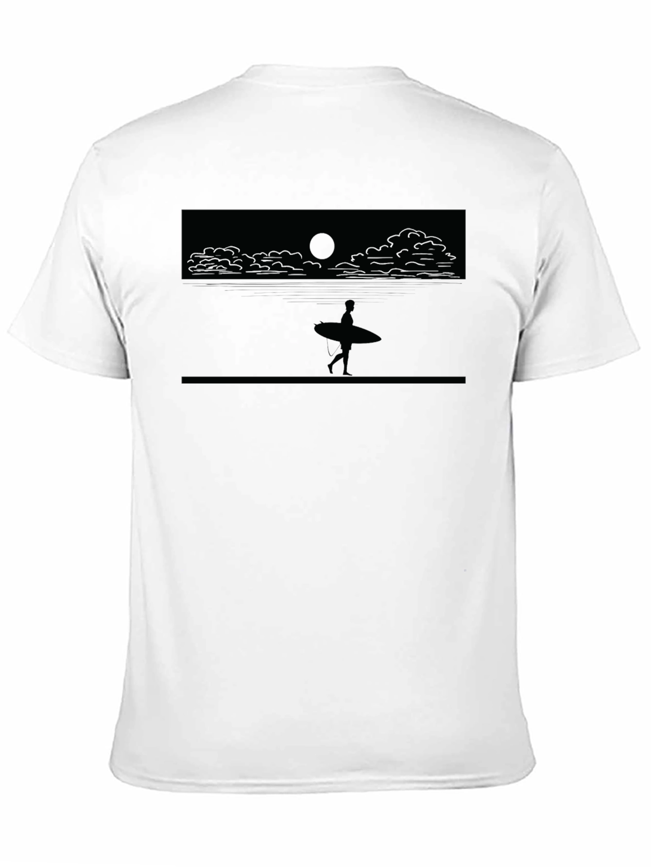 Surfer Silhouette Tee - Beach Style T-Shirt