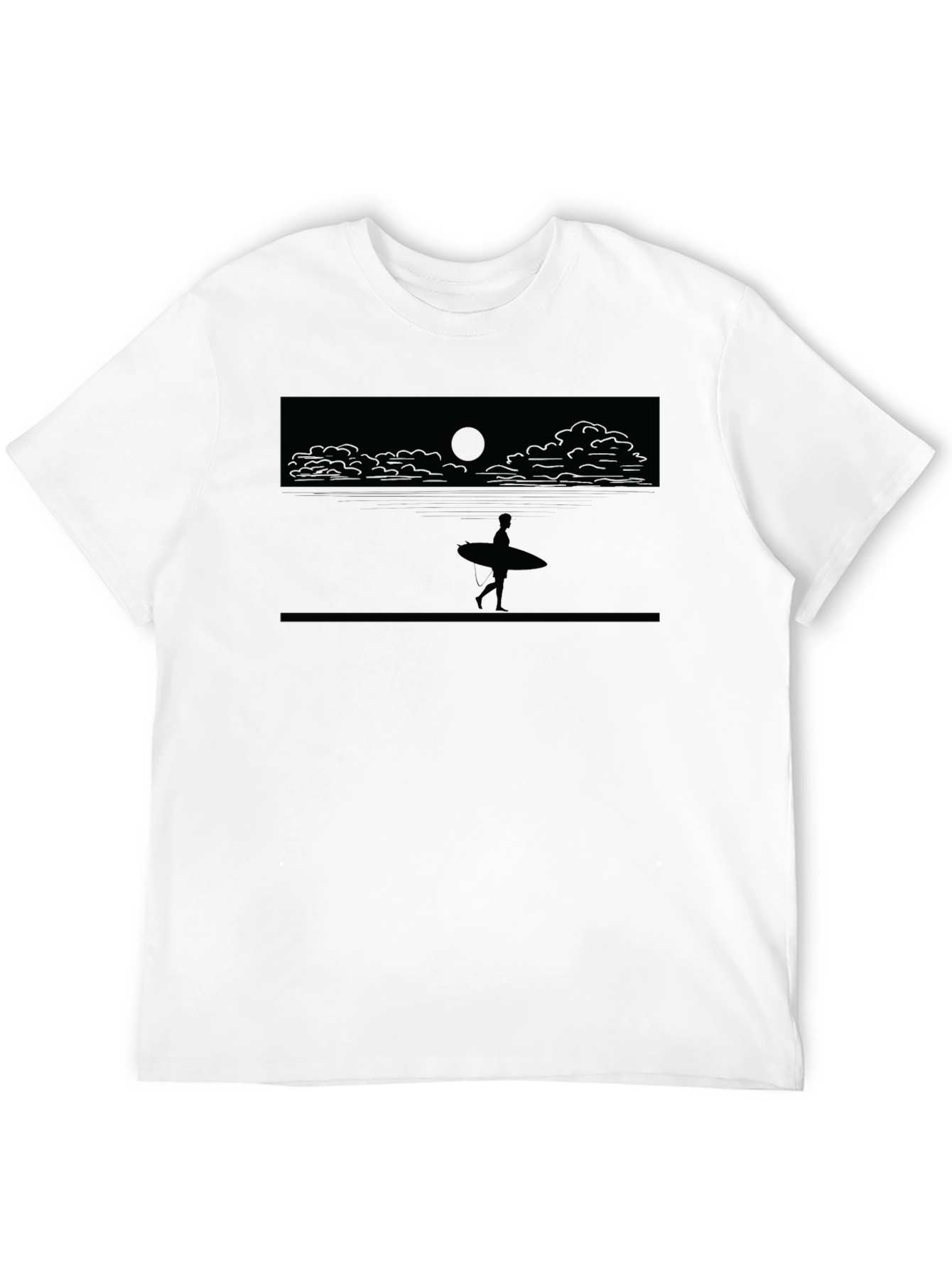 Surfer Silhouette Tee - Beach Style T-Shirt