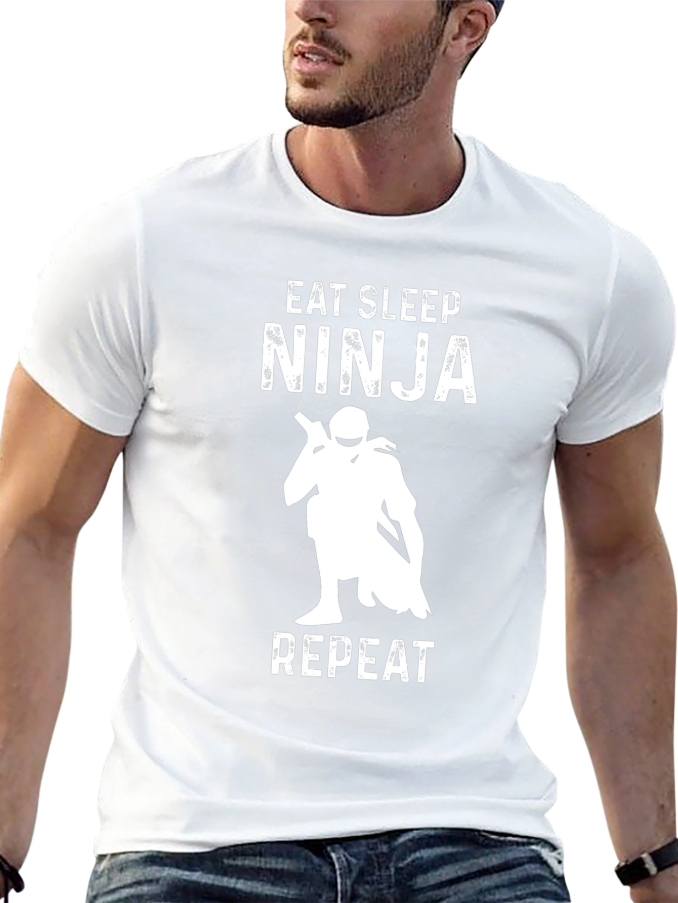 Eat Sleep Ninja Repeat Black T-Shirt