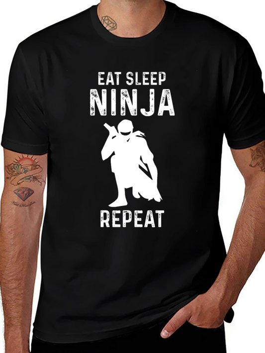 Eat Sleep Ninja Repeat Black T-Shirt