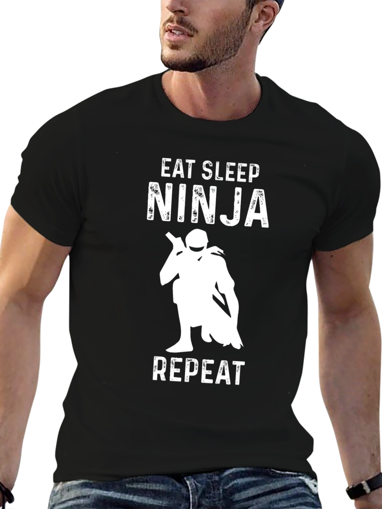 Eat Sleep Ninja Repeat Black T-Shirt