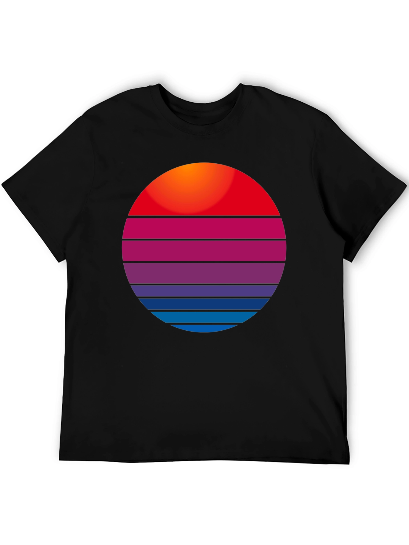 Retro Sunset Graphic Tee - Stylish Cotton Blend Shirt
