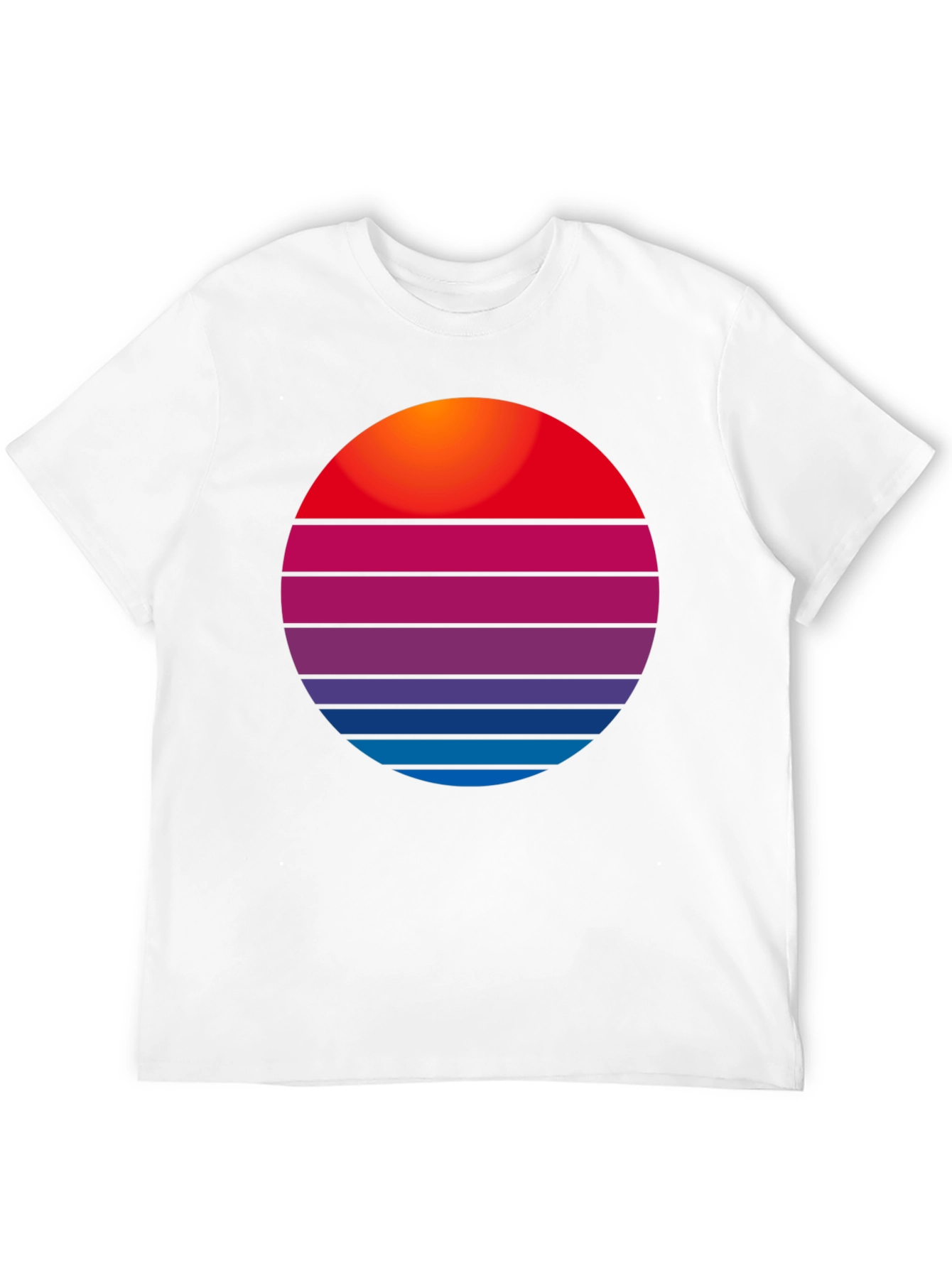 Retro Sunset Graphic Tee - Stylish Cotton Blend Shirt
