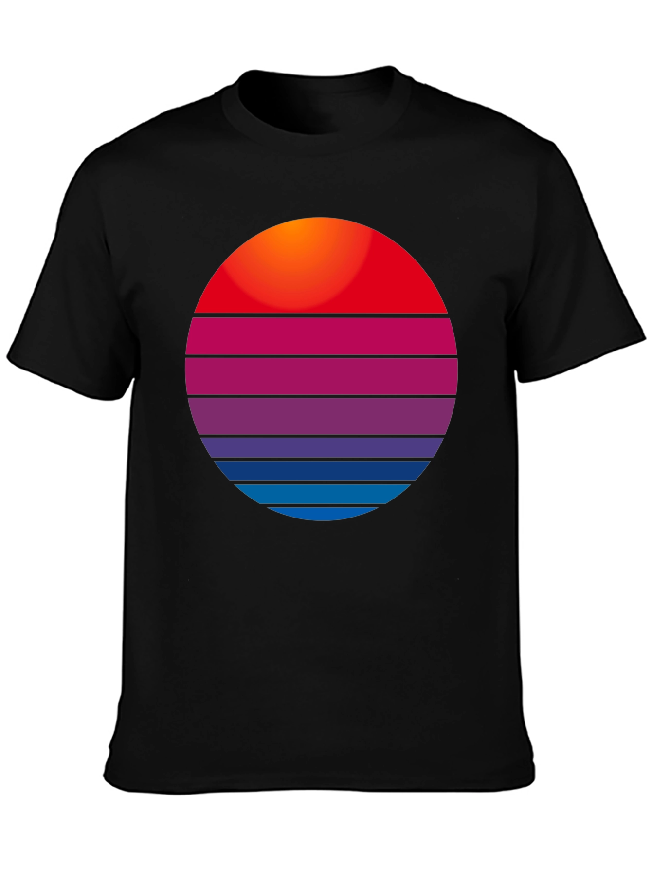 Retro Sunset Graphic Tee - Stylish Cotton Blend Shirt
