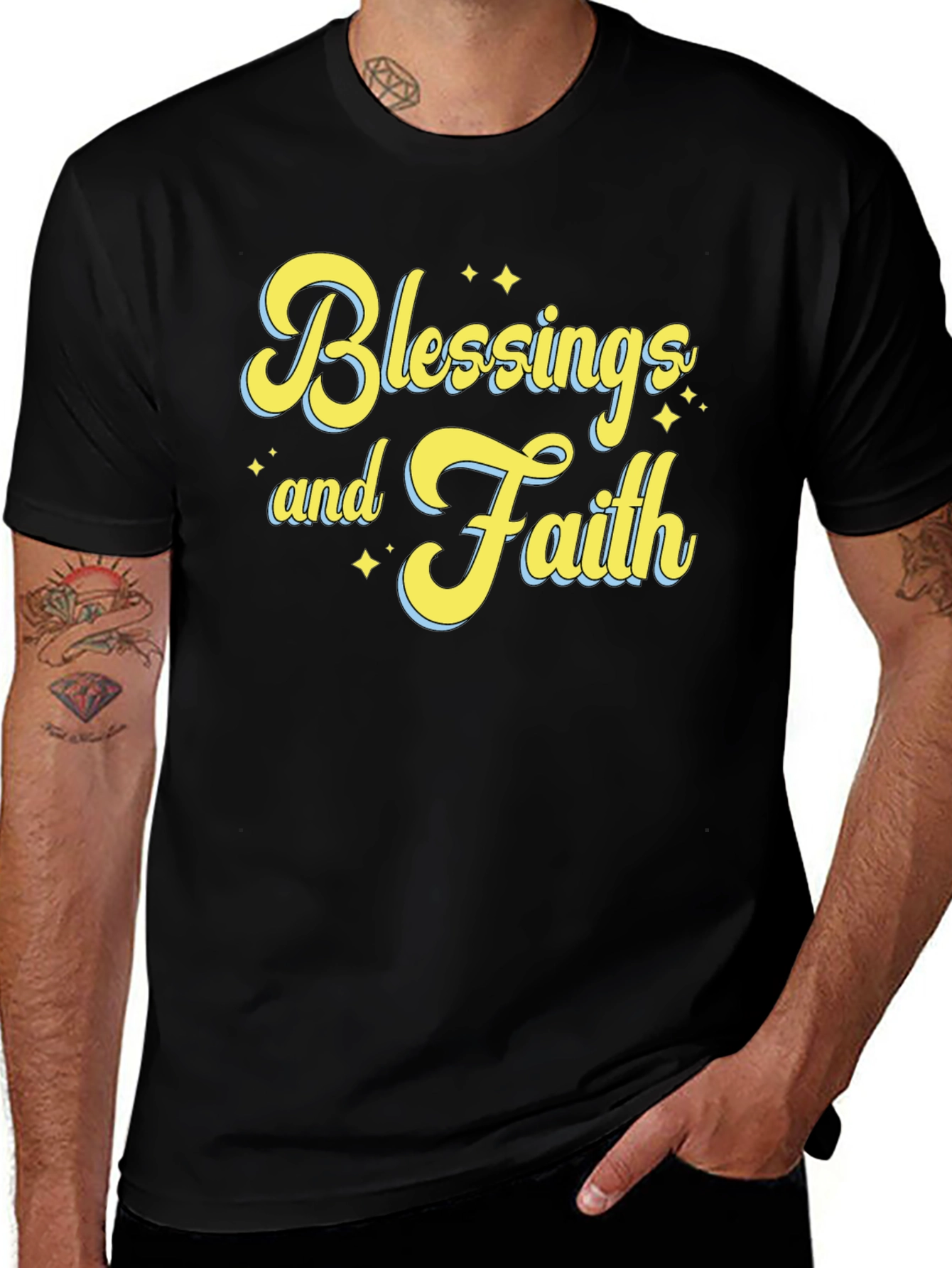 Blessings and Faith T-Shirt - Unisex Black Tee