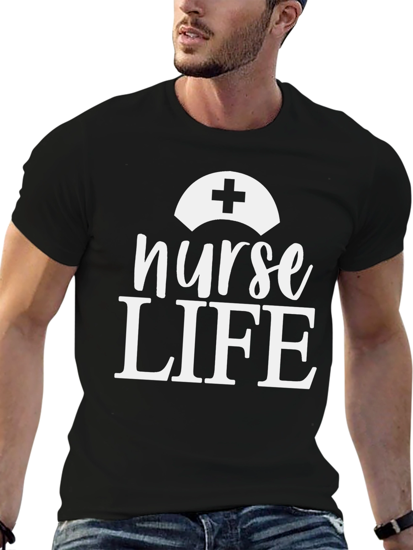 Nurse Life Graphic T-Shirt - Black Cotton Tee