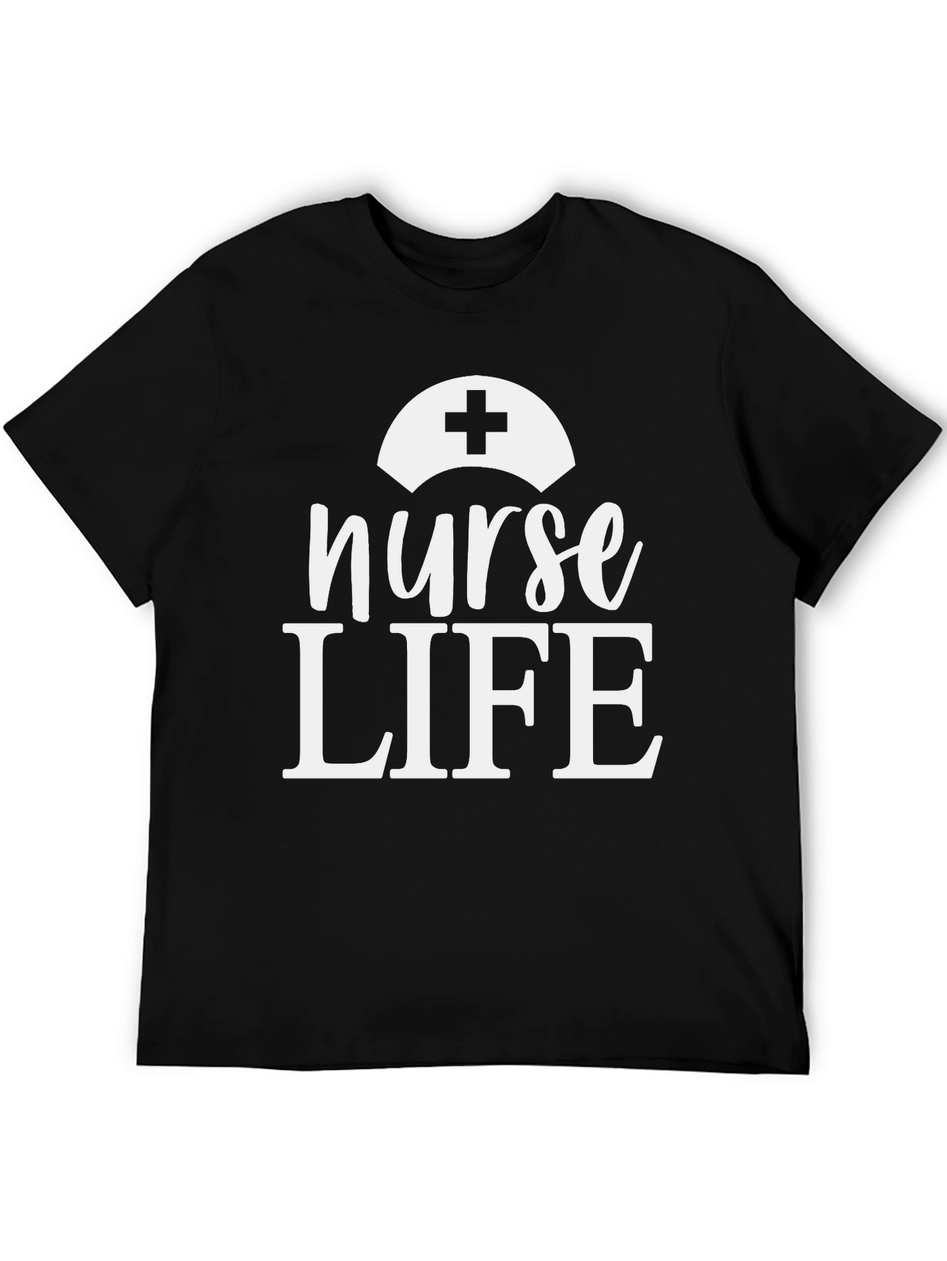 Nurse Life Graphic T-Shirt - Black Cotton Tee