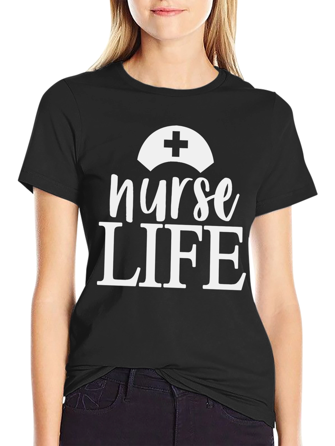 Nurse Life Graphic T-Shirt - Black Cotton Tee