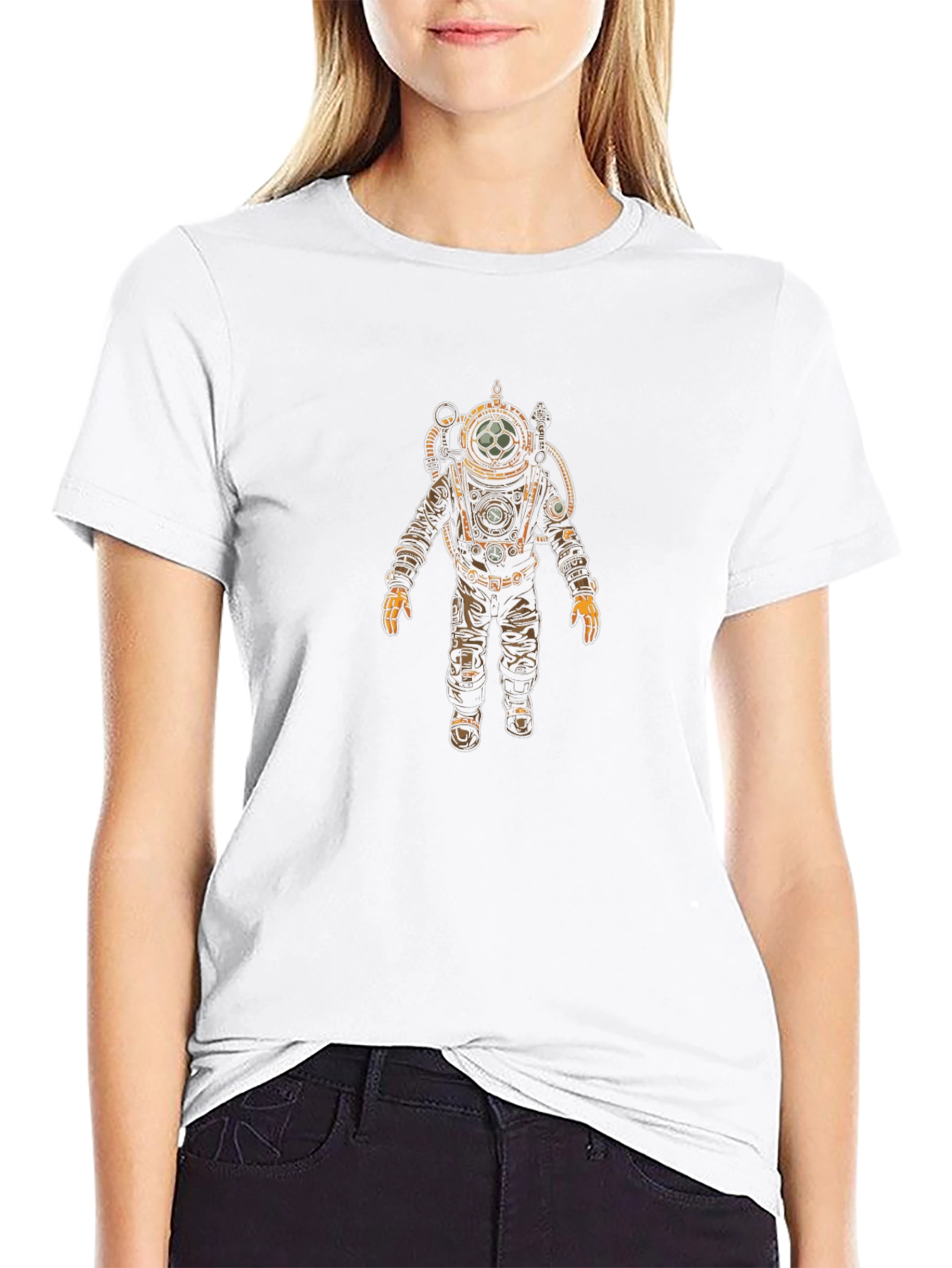 Diver Suit Graphic Tee - Black Cotton T-Shirt