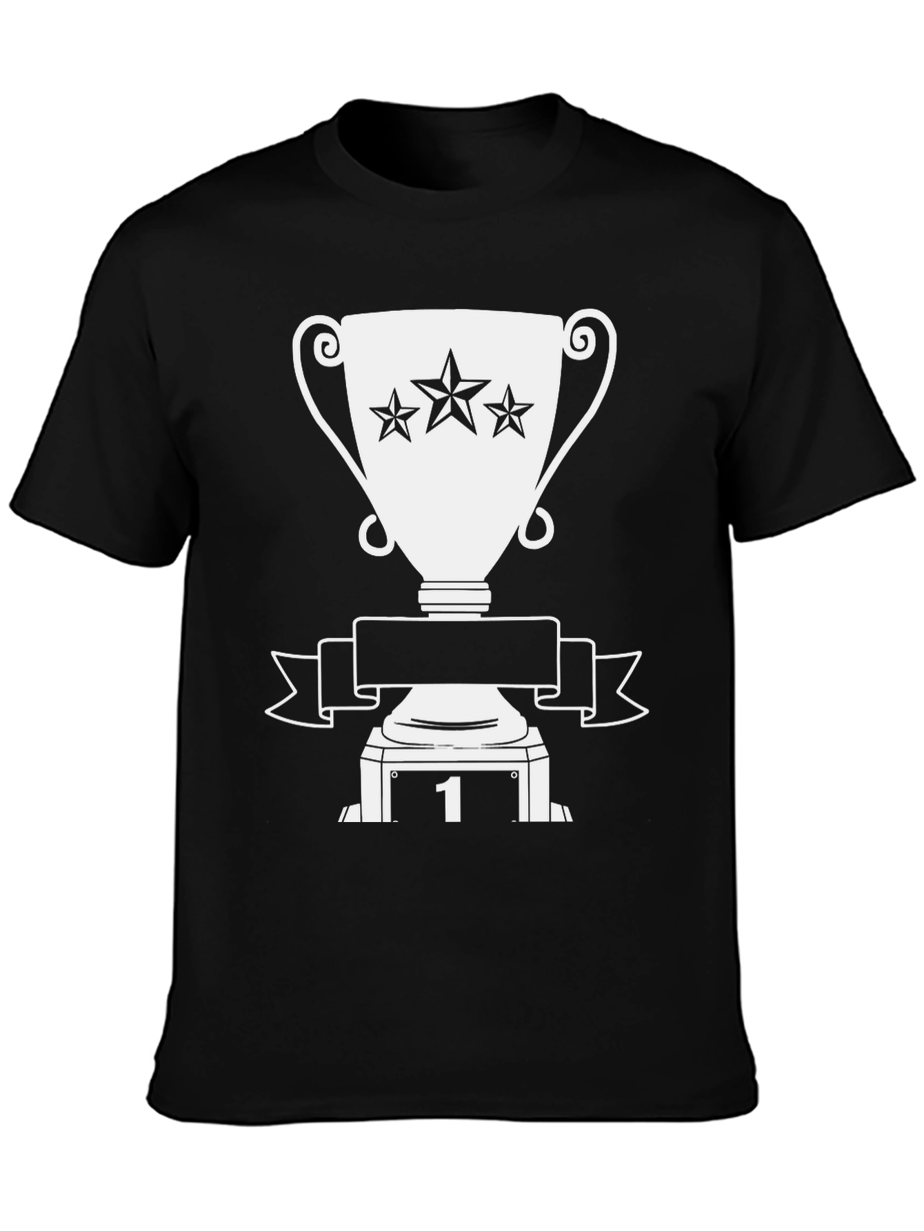 Winners Tee: Black T-Shirt with Trophy Graphic