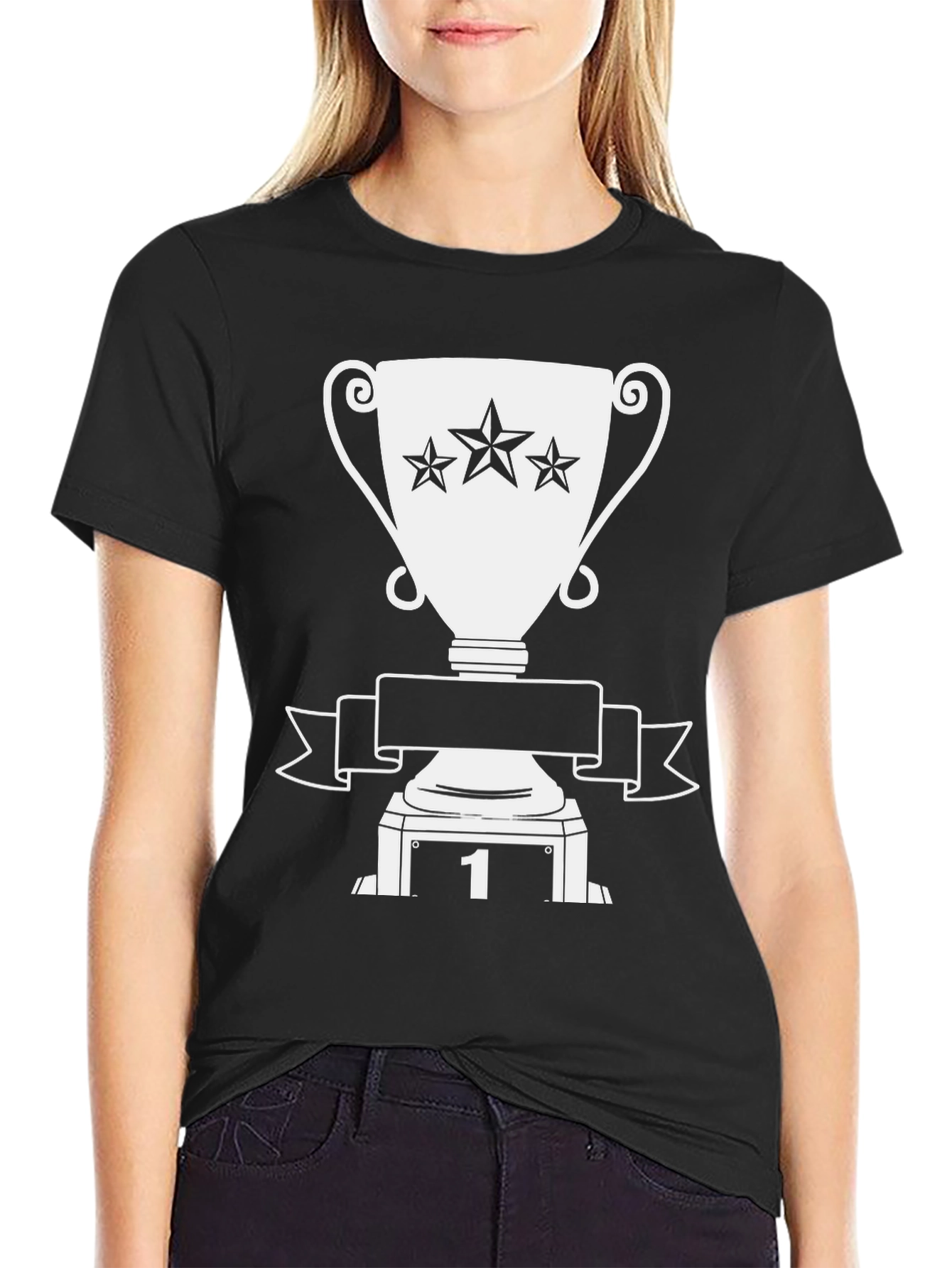 Winners Tee: Black T-Shirt with Trophy Graphic