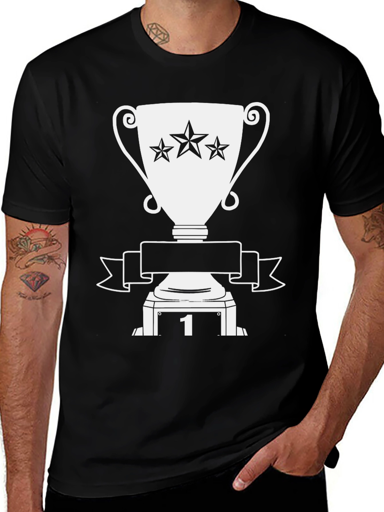 Winners Tee: Black T-Shirt with Trophy Graphic